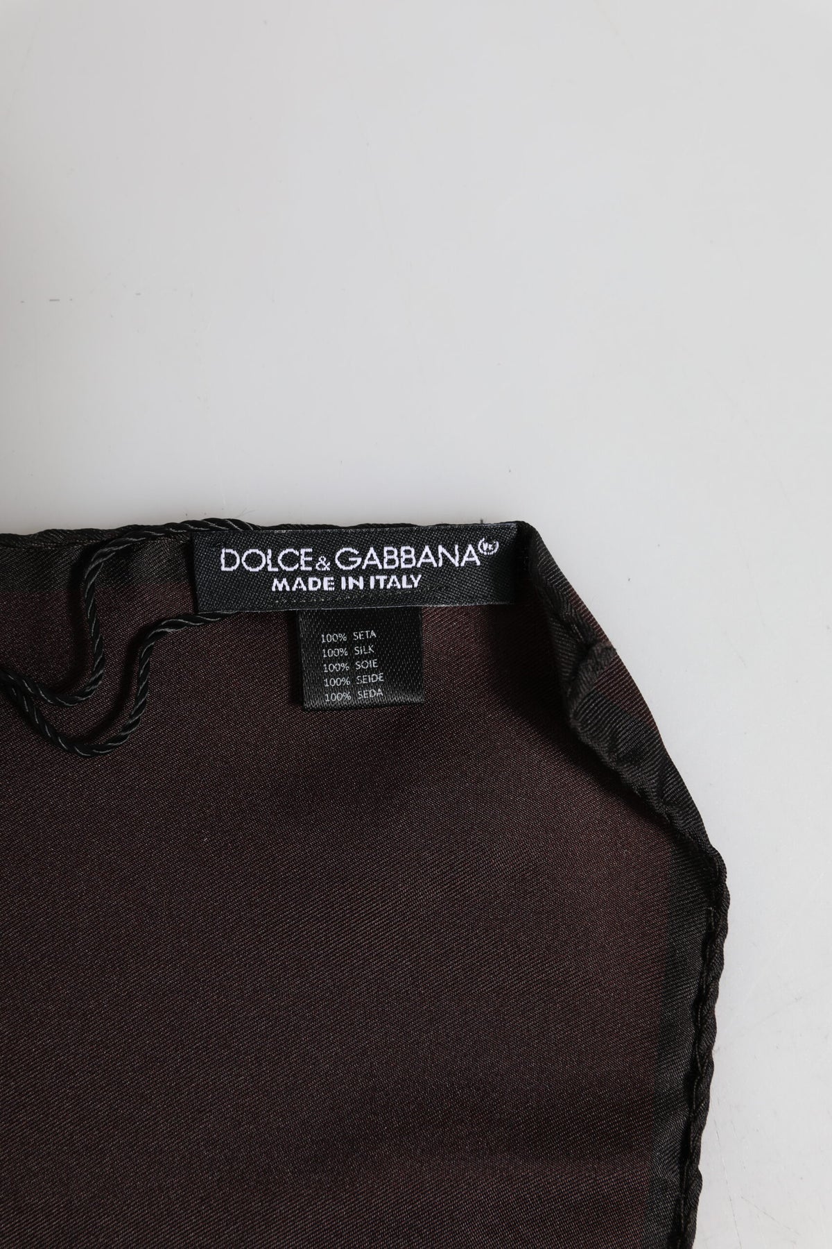 Dolce & Gabbana Brown DG Crown Silk Square Men Foulard Scarf