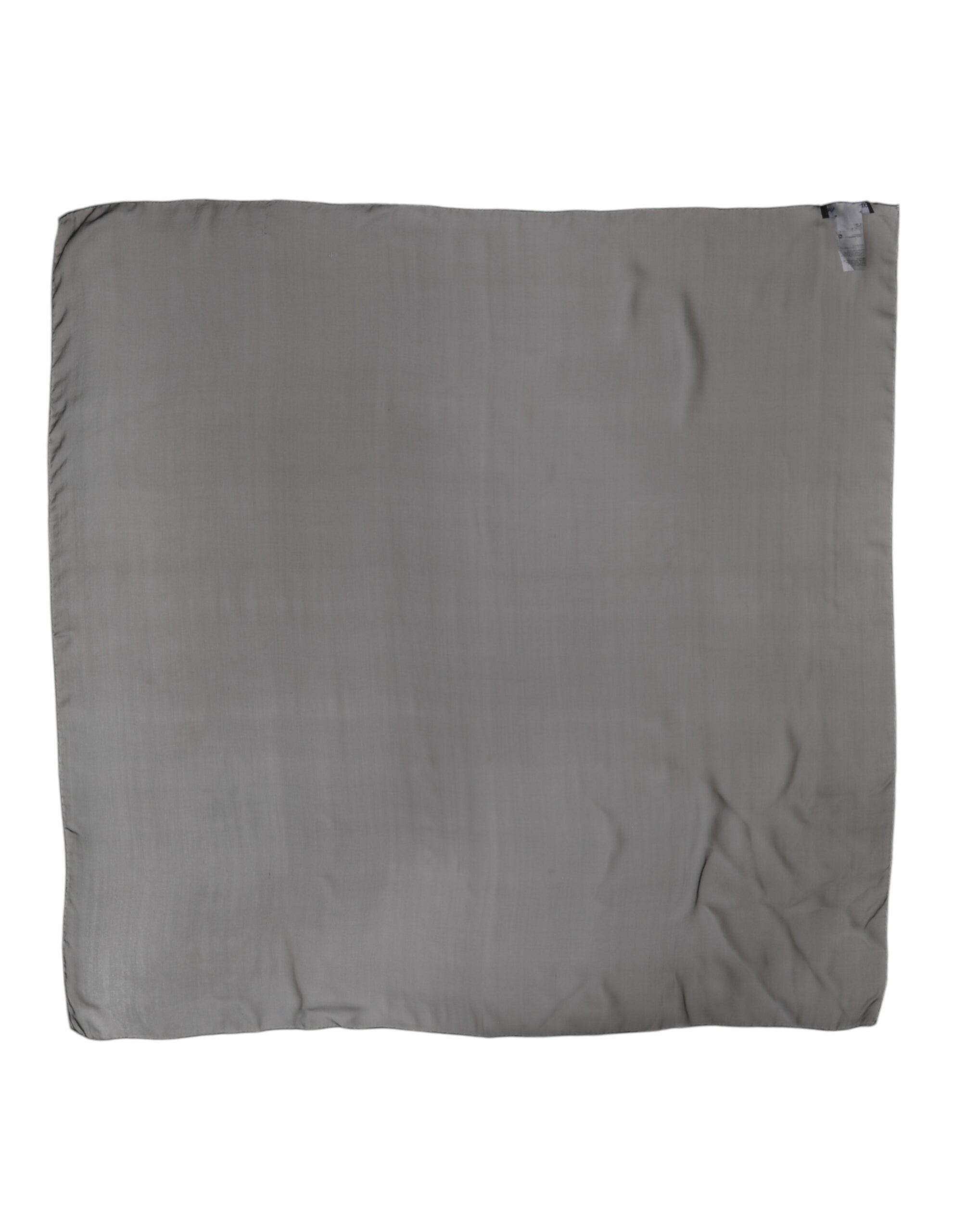 Dolce & Gabbana Gray Black Silk Square Women Foulard Scarf Dolce & Gabbana
