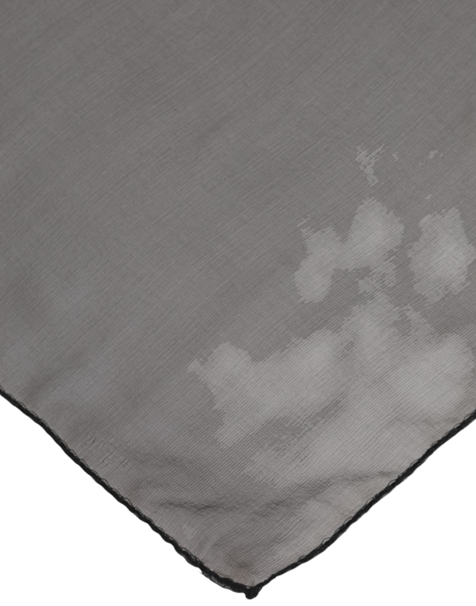 Dolce & Gabbana Gray Black Silk Square Women Foulard Scarf Dolce & Gabbana