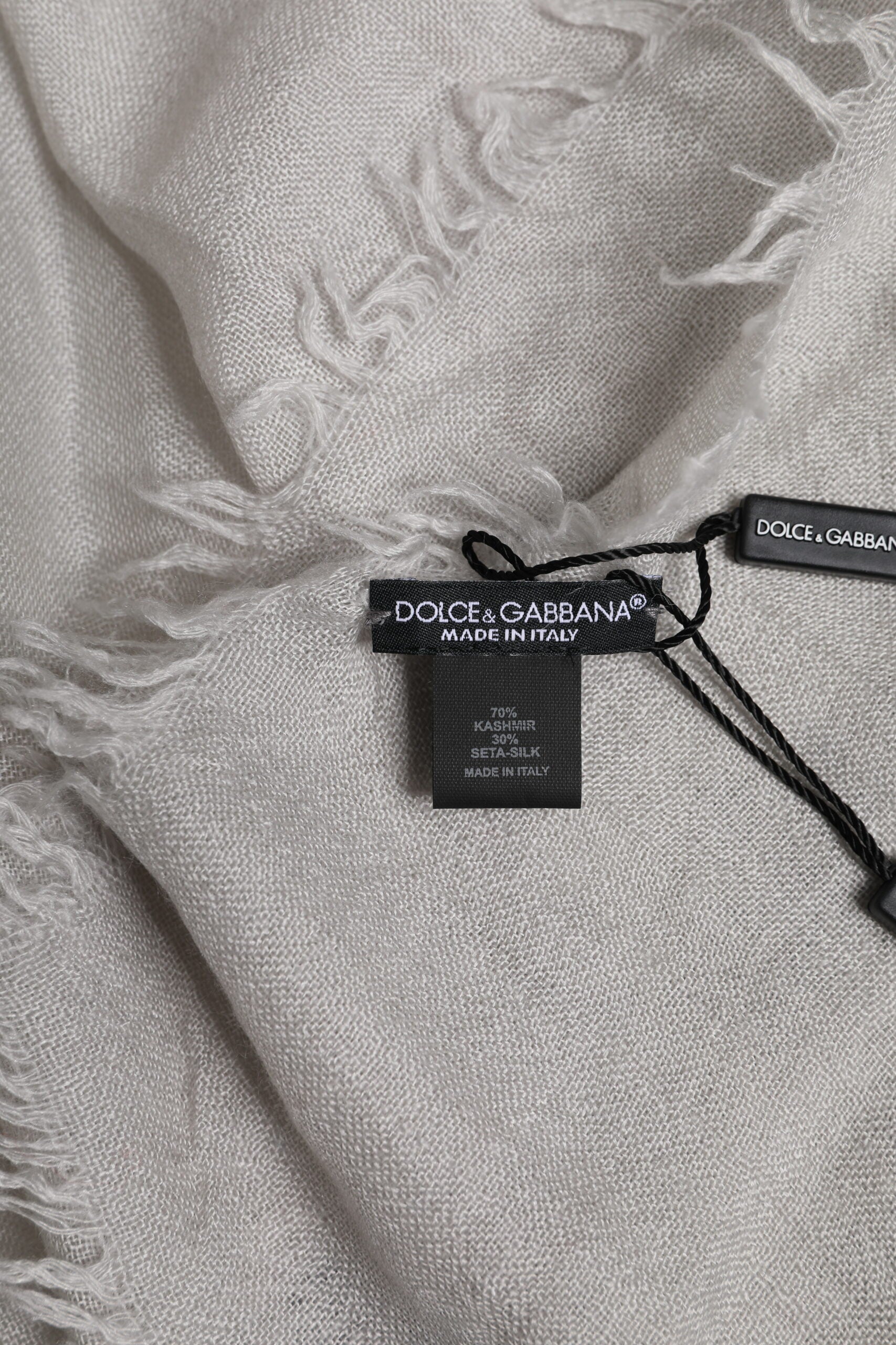 Dolce & Gabbana Gray DG Crown Neck Warmer Wrap Shawl Scarf Dolce & Gabbana