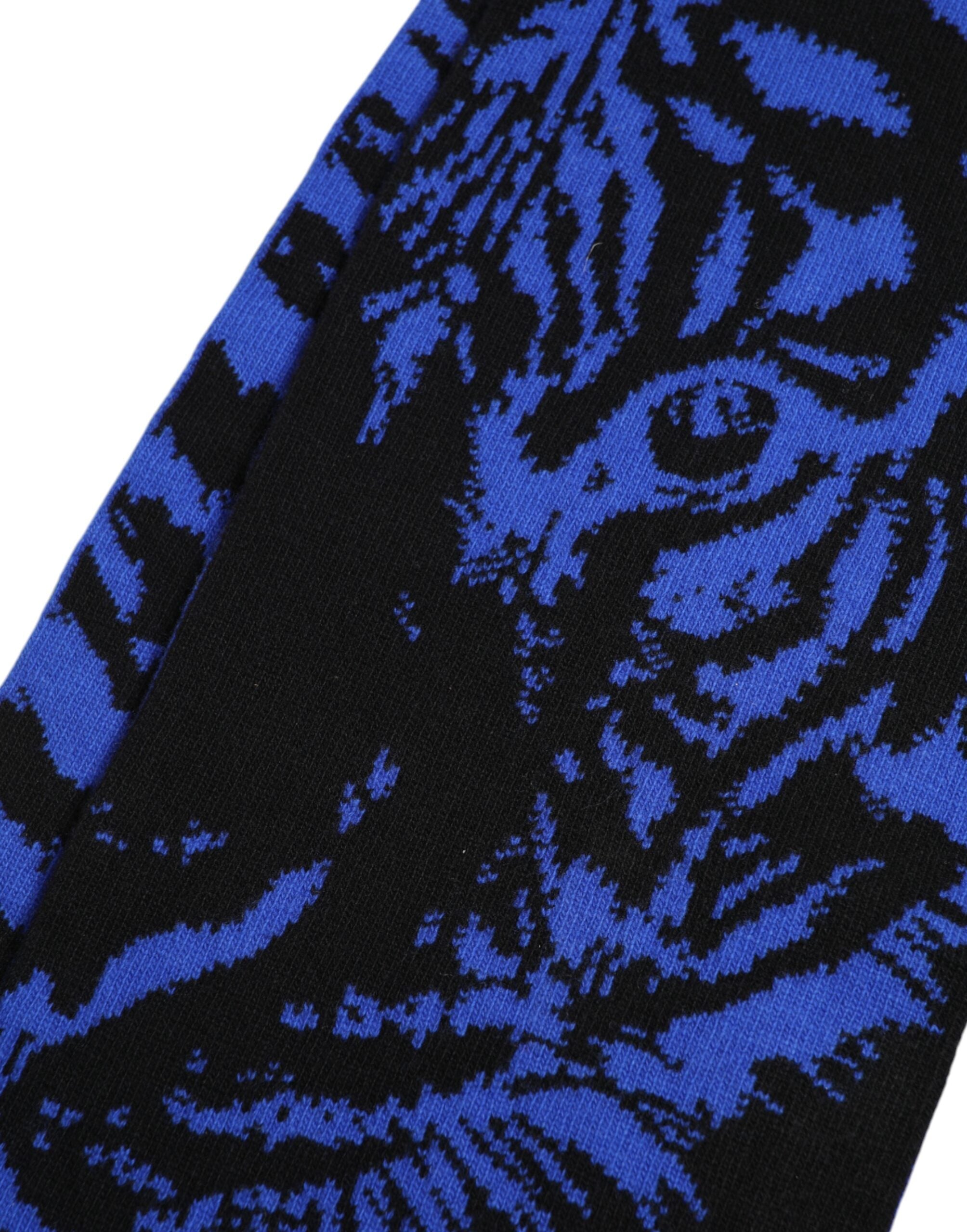 Dolce & Gabbana Blue Black Logo Neck Warmer Wrap Shawl Scarf Dolce & Gabbana
