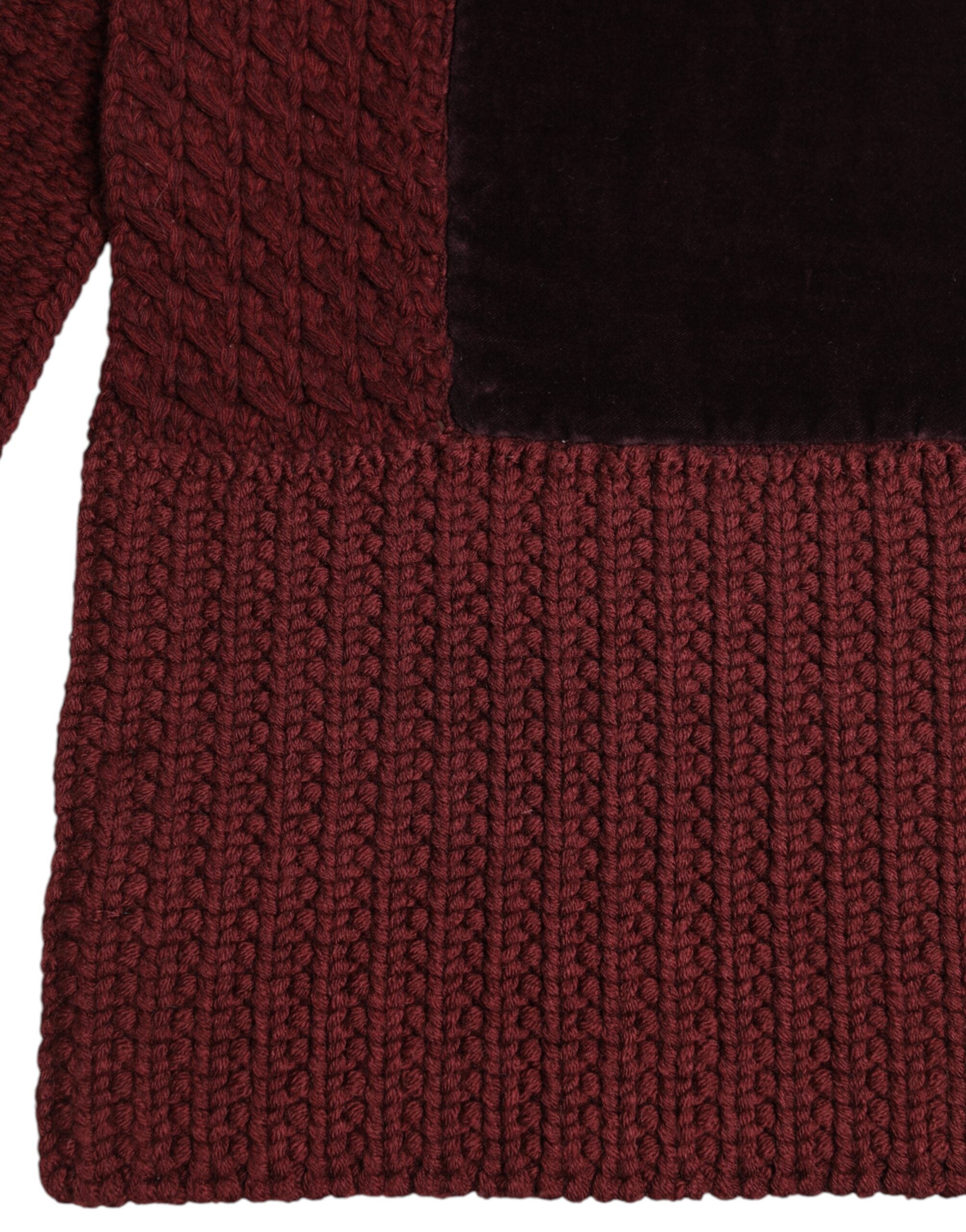 Dolce & Gabbana Maroon Black Neck Warmer Wrap Shawl Scarf Dolce & Gabbana