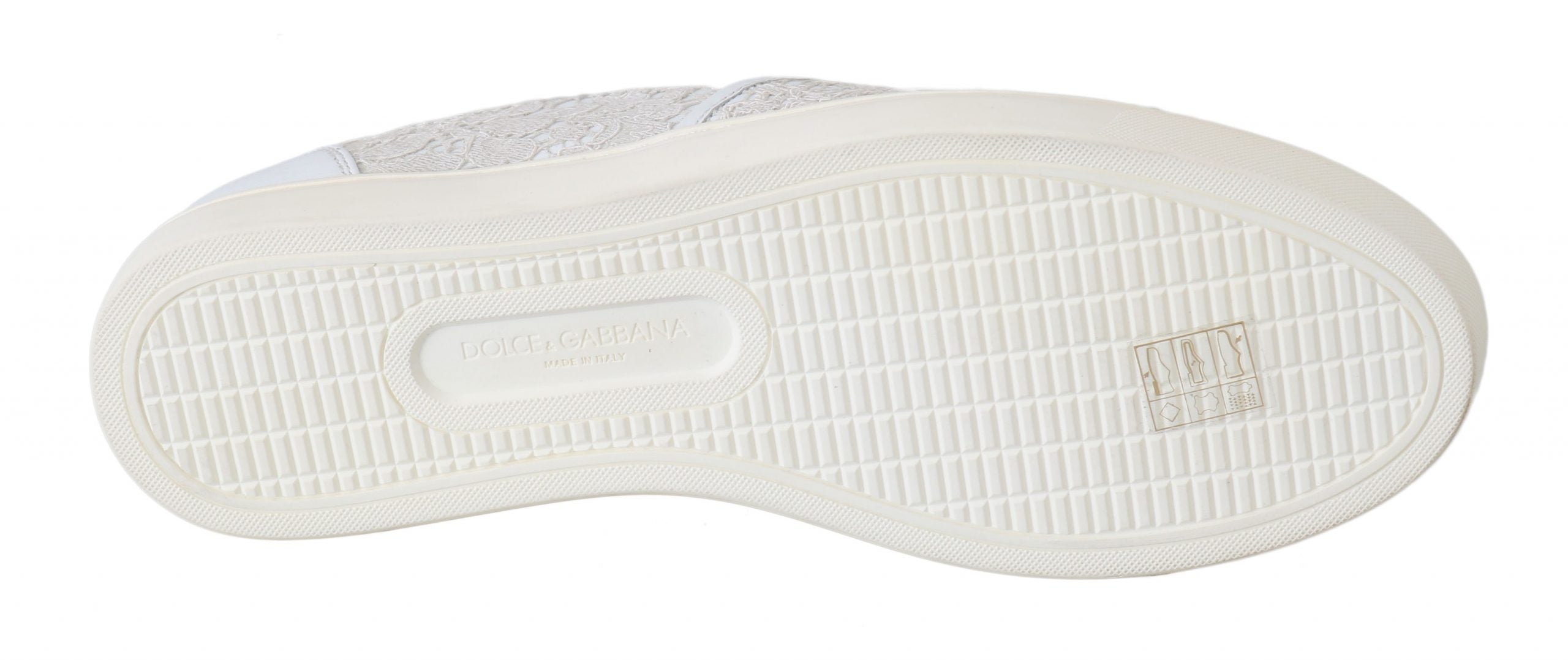 Dolce & Gabbana White Leather Lace Slip On Loafers Shoes Dolce & Gabbana