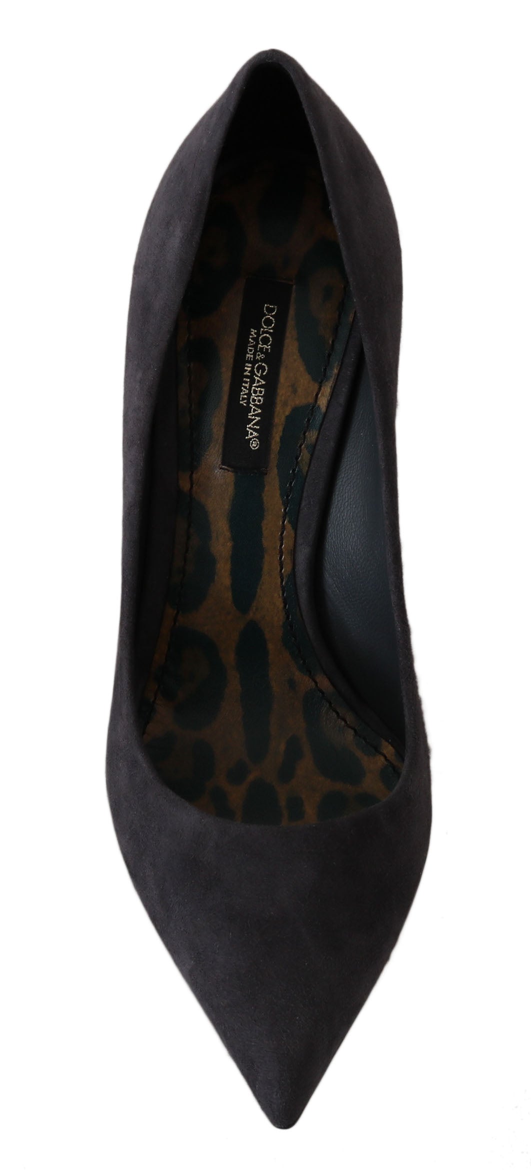 Dolce & Gabbana Gray Suede Leather Stiletto  Shoes Heels Dolce & Gabbana