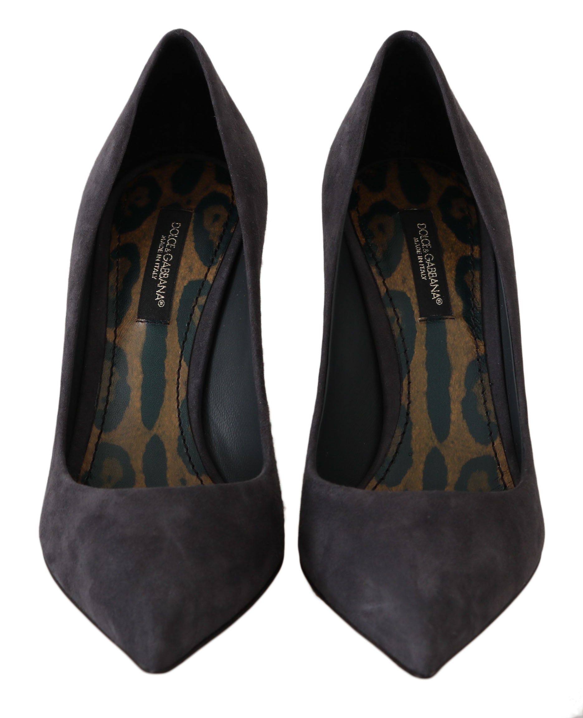 Dolce & Gabbana Gray Suede Leather Stiletto  Shoes Heels Dolce & Gabbana