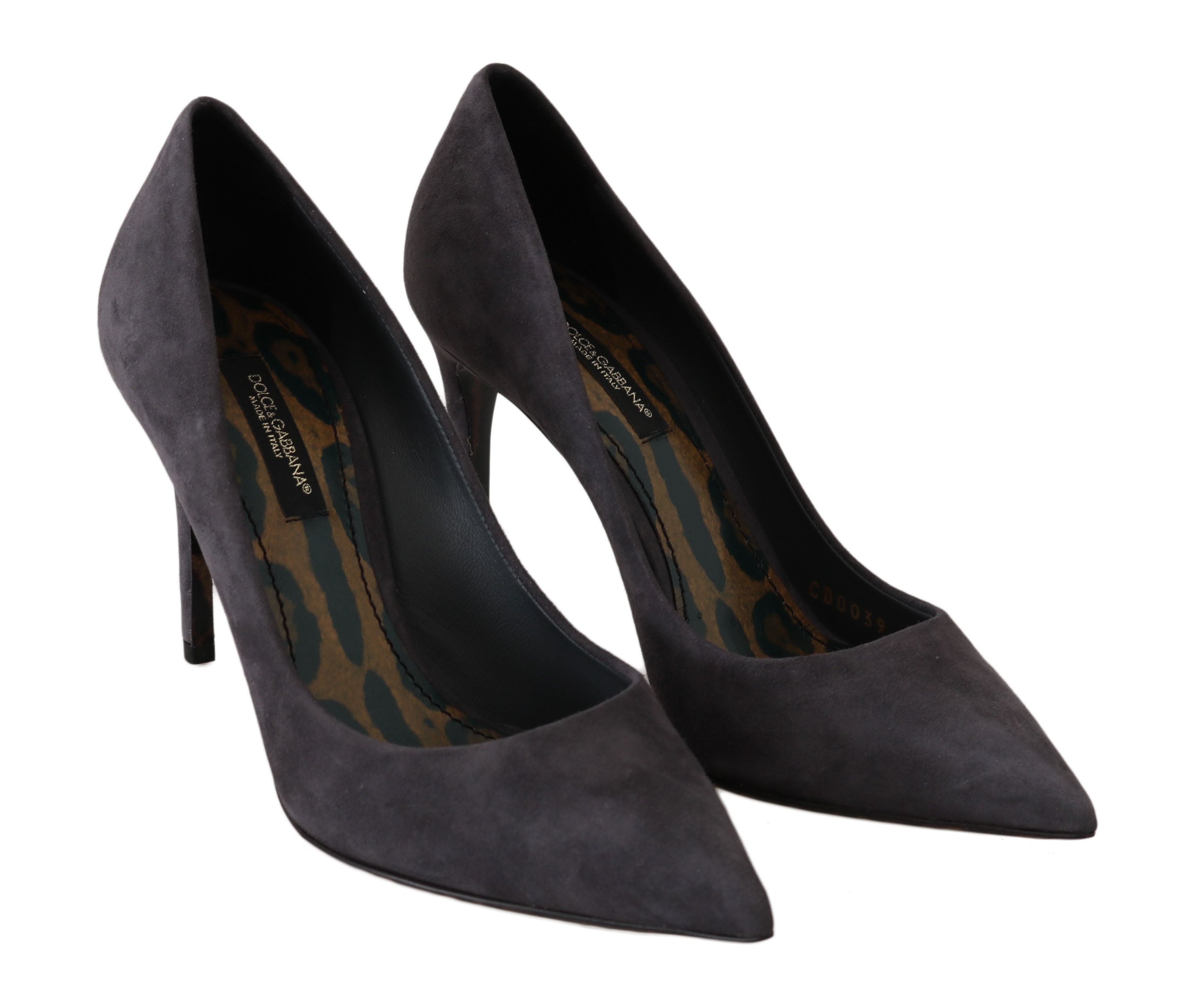 Dolce & Gabbana Gray Suede Leather Stiletto  Shoes Heels Dolce & Gabbana