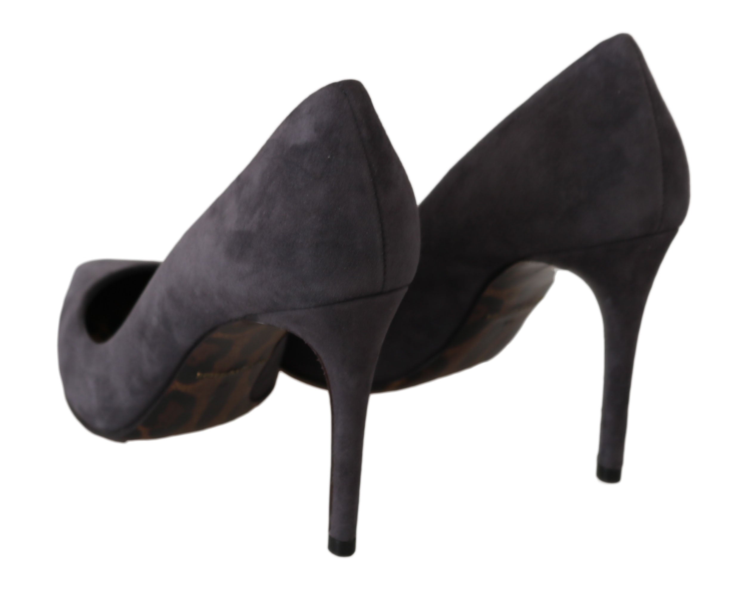 Dolce & Gabbana Gray Suede Leather Stiletto  Shoes Heels Dolce & Gabbana