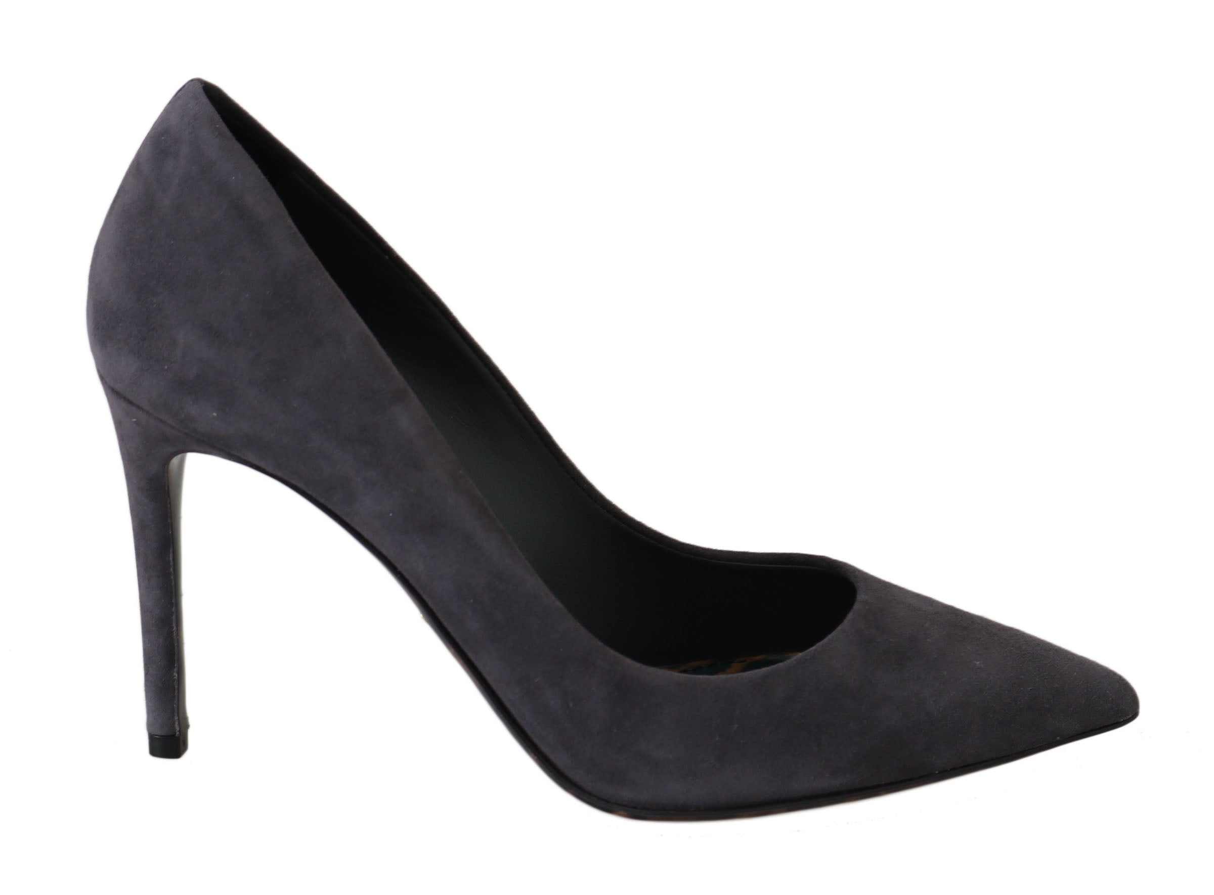 Dolce & Gabbana Gray Suede Leather Stiletto  Shoes Heels Dolce & Gabbana