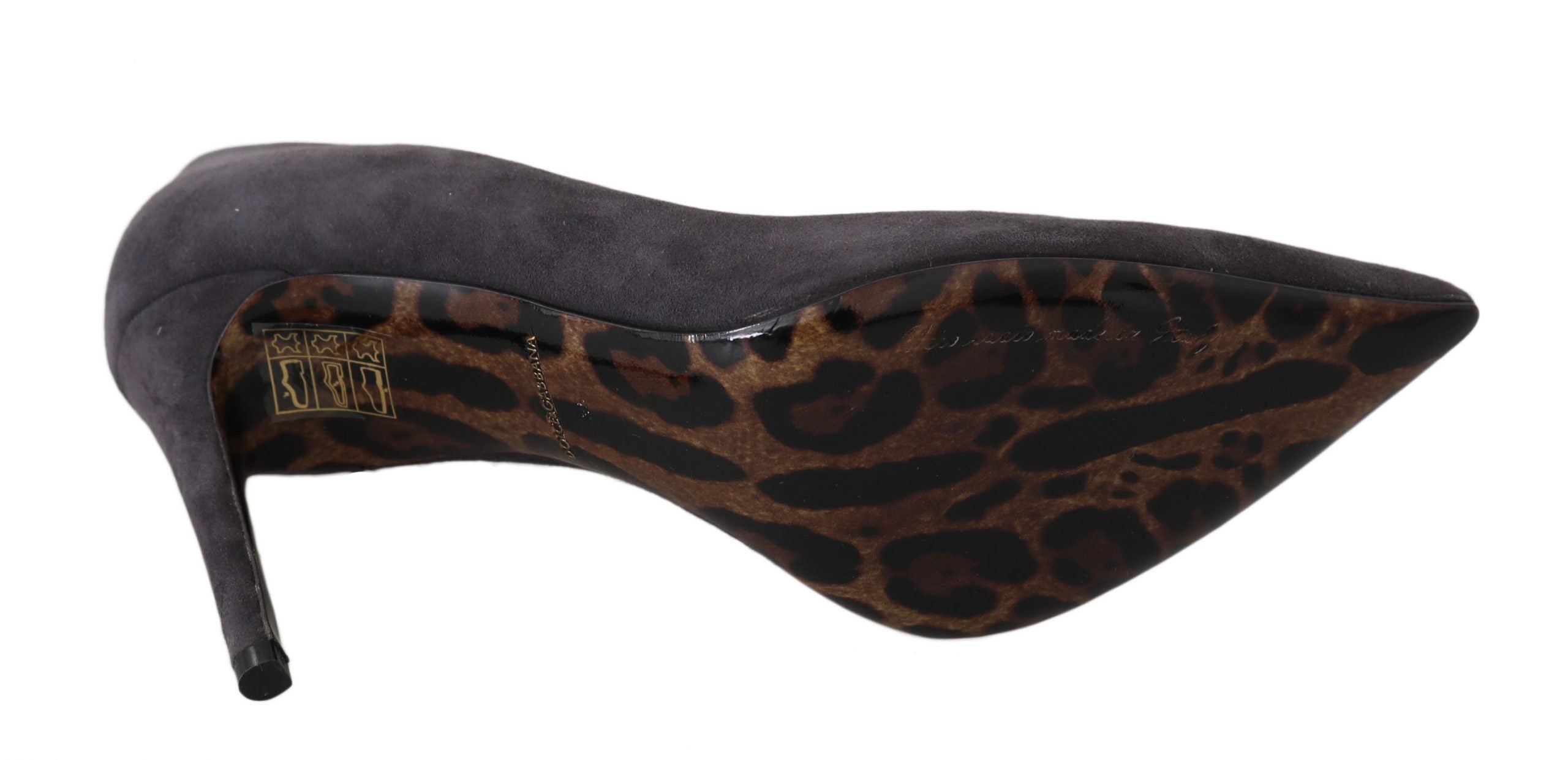 Dolce & Gabbana Gray Suede Leather Stiletto  Shoes Heels Dolce & Gabbana