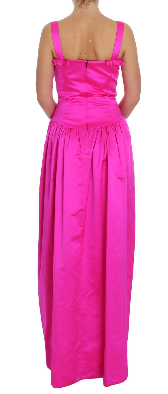 Dolce & Gabbana Pink Silk Long Sheath Ball Gown Dress Dolce & Gabbana