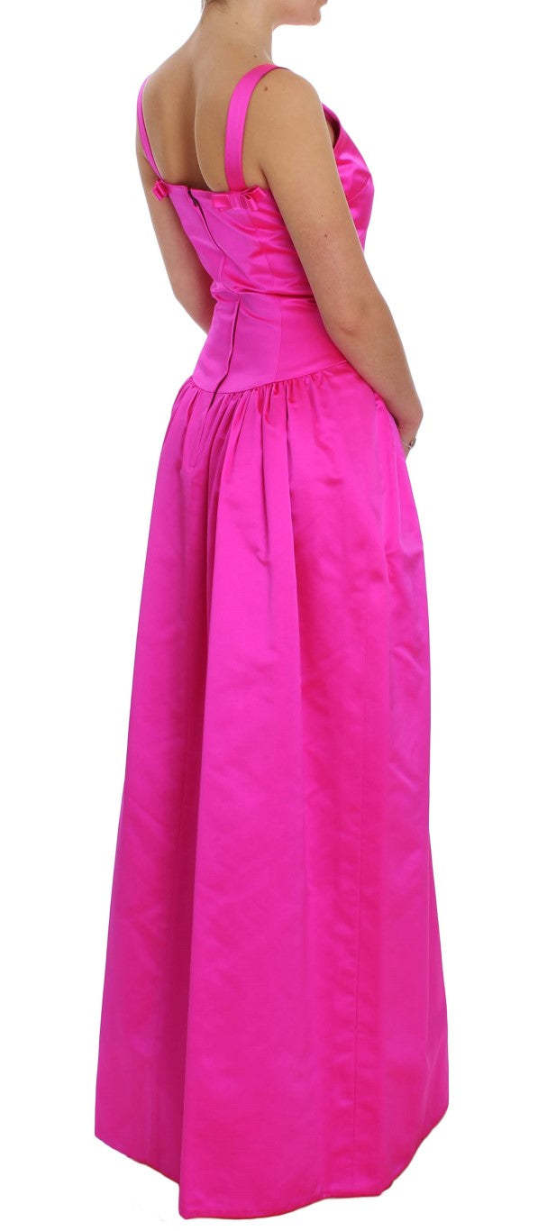 Dolce & Gabbana Pink Silk Long Sheath Ball Gown Dress Dolce & Gabbana