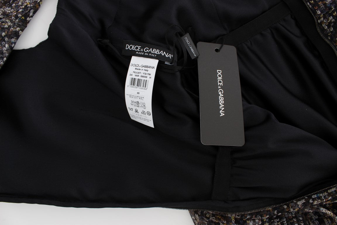 Dolce & Gabbana Dark Silk Shift Gown Full Length Dress Dolce & Gabbana