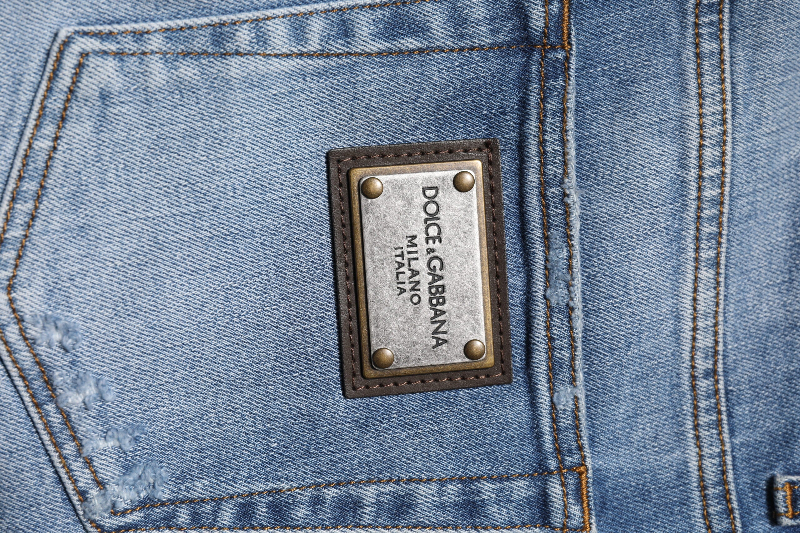 Dolce & Gabbana Blue Washed Cotton Skinny Men Denim Jeans Dolce & Gabbana