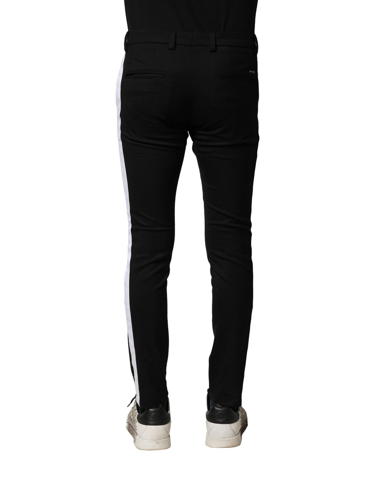 Dolce & Gabbana Black Wool Men Skinny Mid Waist Pants