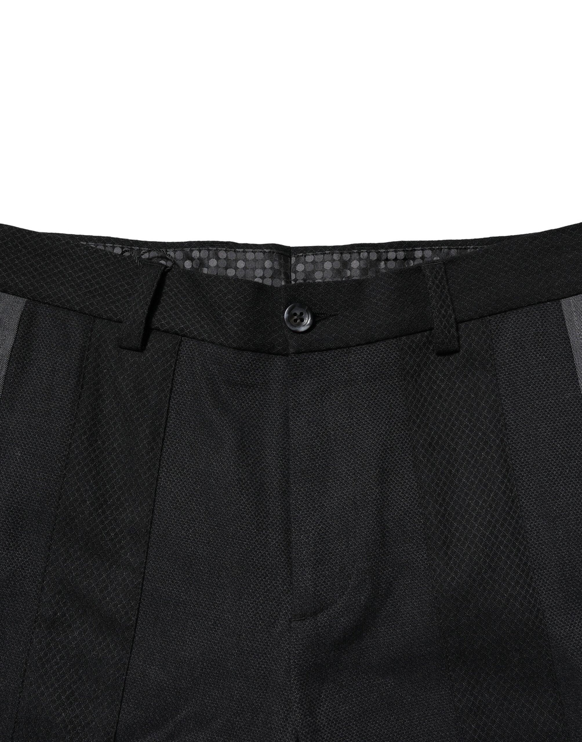 Dolce & Gabbana Black Gray Cotton Tapered Men Pants Dolce & Gabbana