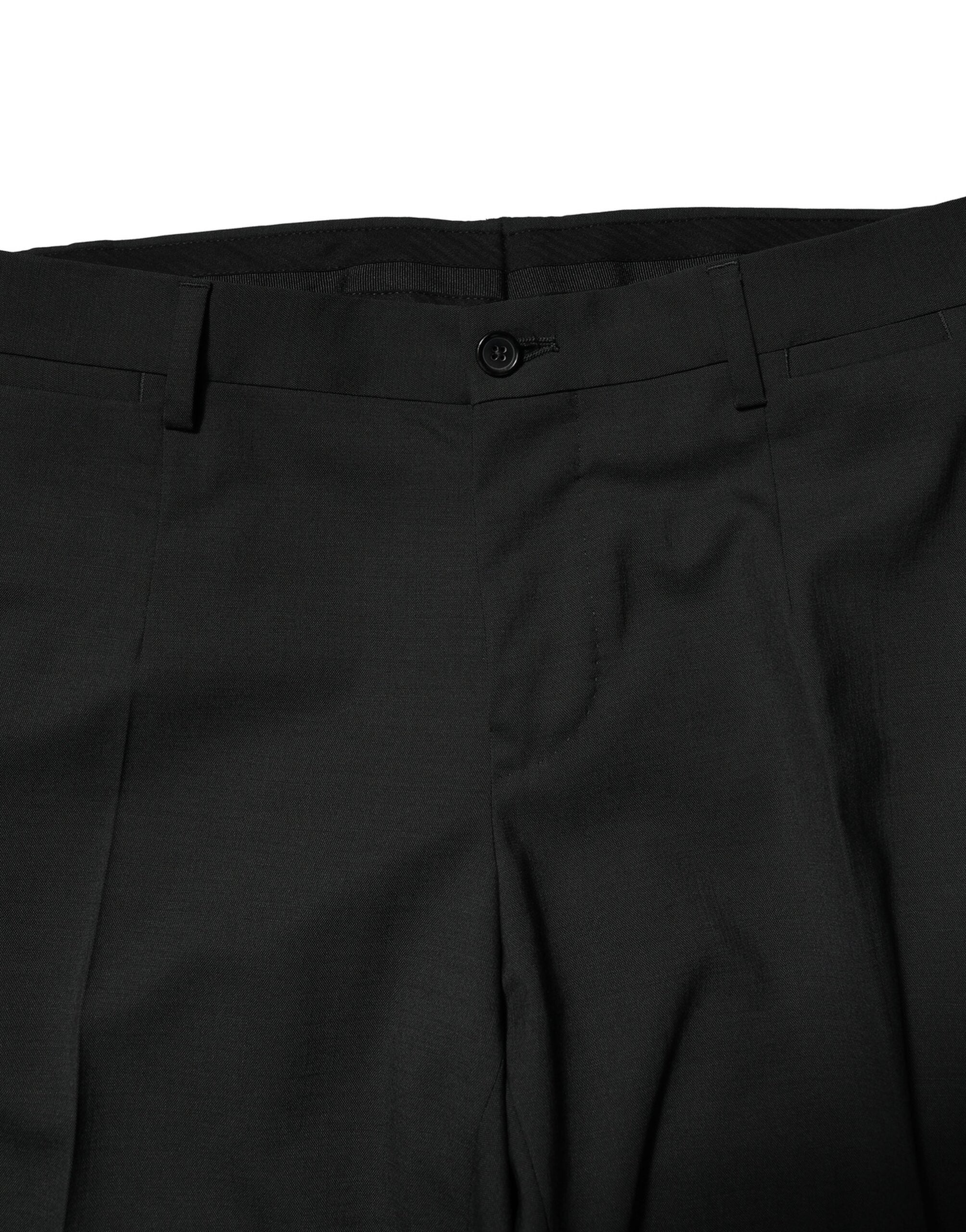 Dolce & Gabbana Black Wool 2 Piece Single Breasted Suit Dolce & Gabbana