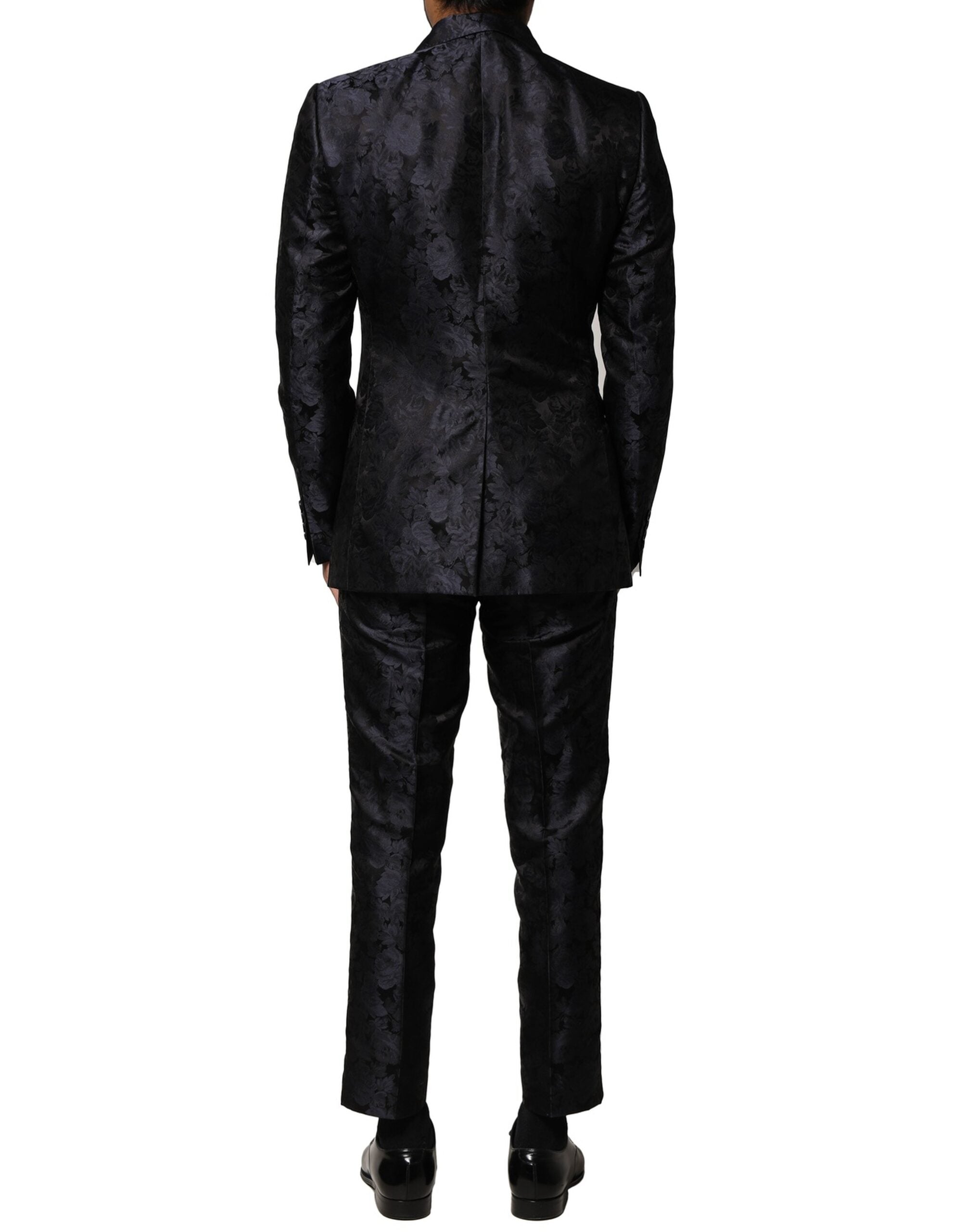 Dolce & Gabbana Black Jacquard 3 Piece Single Breasted Suit Dolce & Gabbana