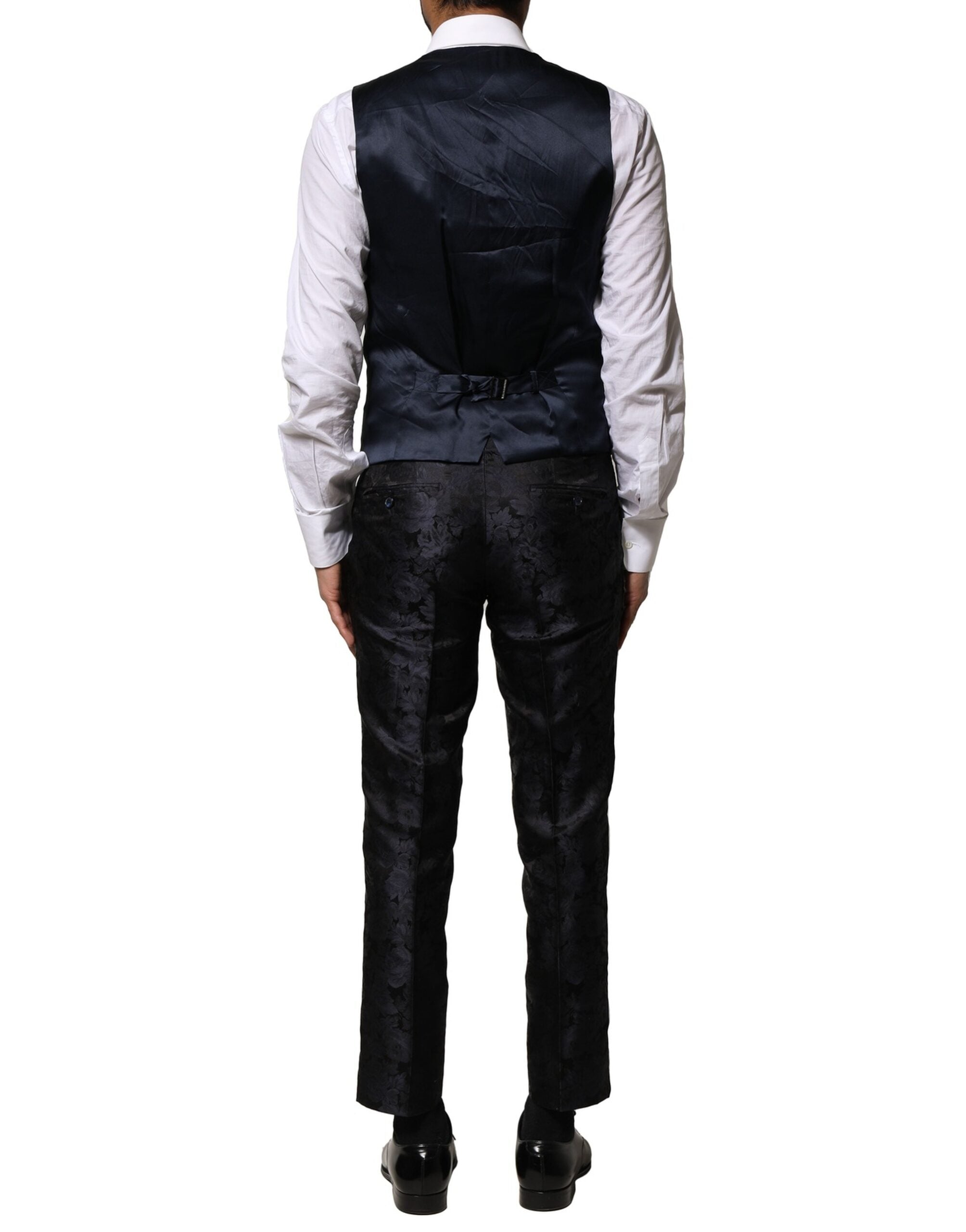 Dolce & Gabbana Black Jacquard 3 Piece Single Breasted Suit Dolce & Gabbana
