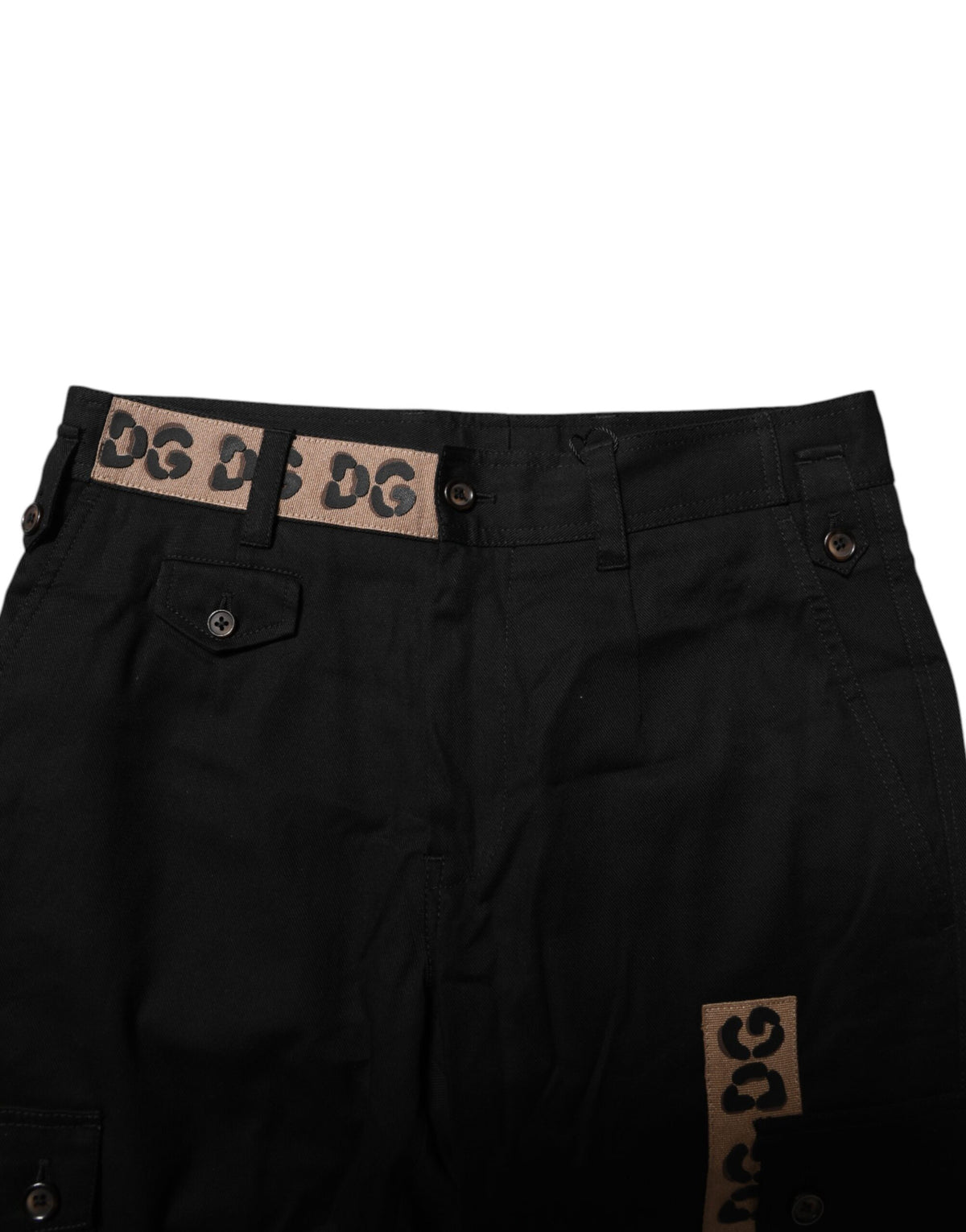 Dolce & Gabbana Black Cotton Cargo Casual Pants