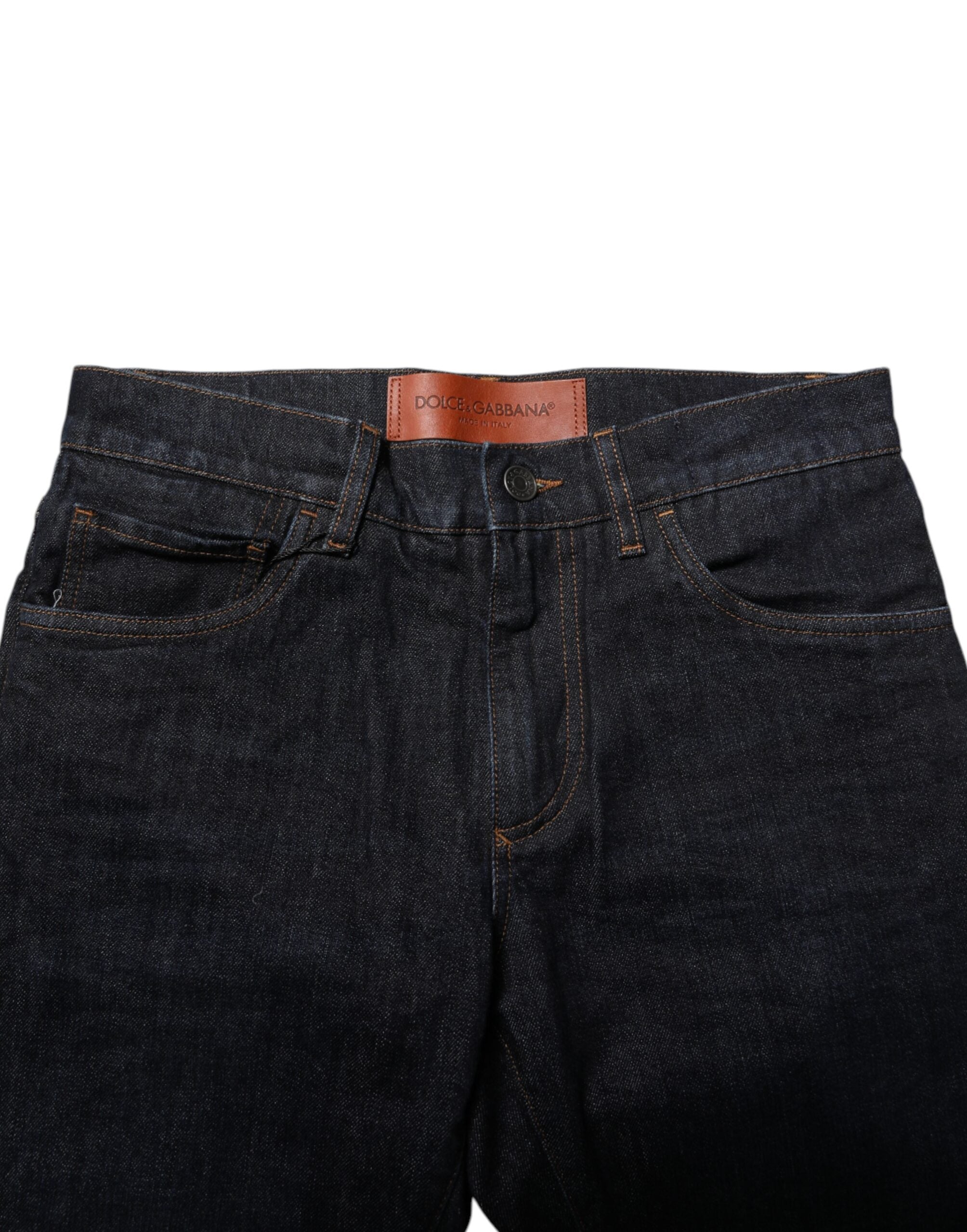 Dolce & Gabbana Black Cotton Skinny Denim Men Jeans Dolce & Gabbana