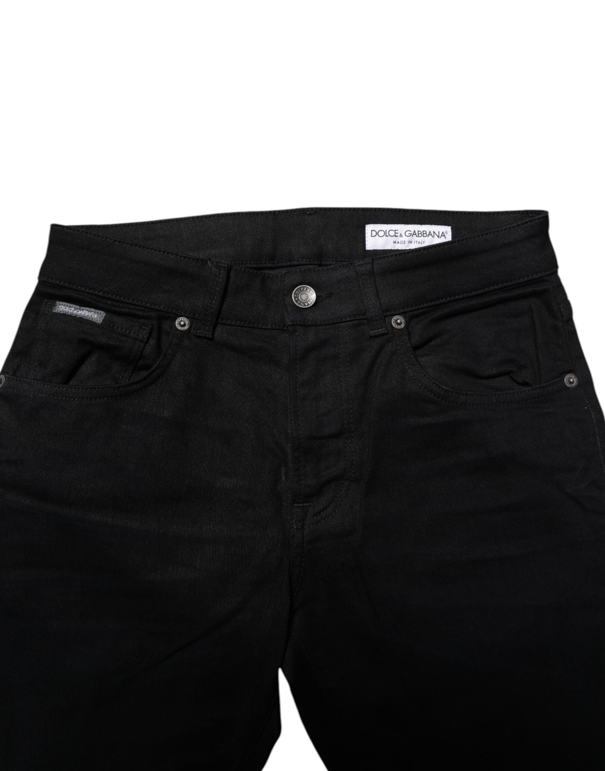 Dolce & Gabbana Black Cotton Skinny Denim Jeans Dolce & Gabbana