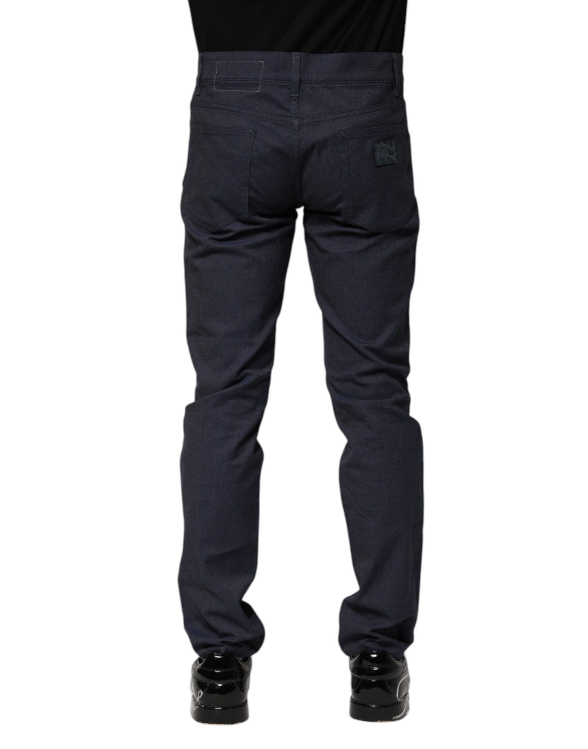 Dolce & Gabbana Dark Blue Cotton Skinny Denim Jeans Dolce & Gabbana