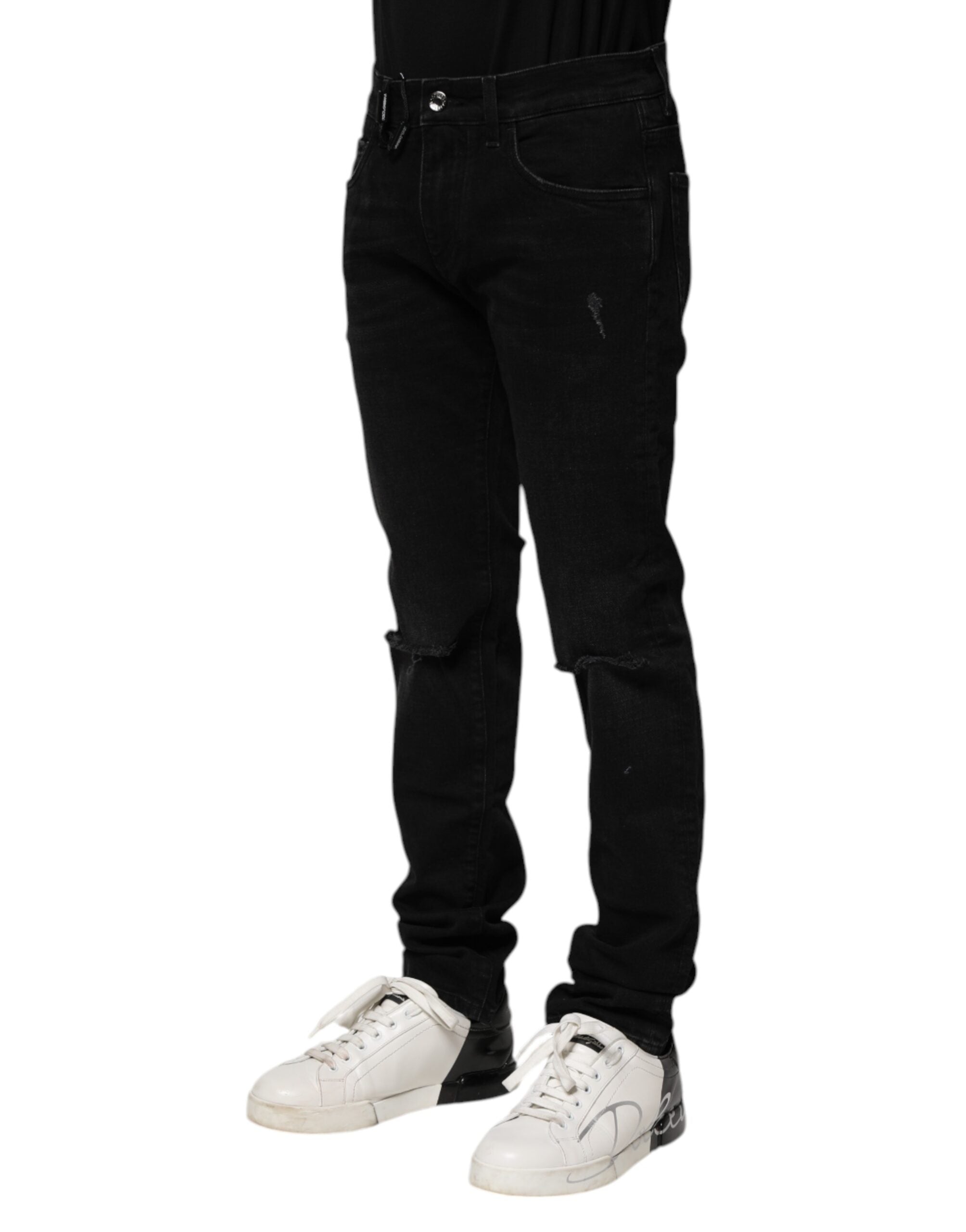 Dolce & Gabbana Black Cotton Skinny Men Denim Jeans Dolce & Gabbana