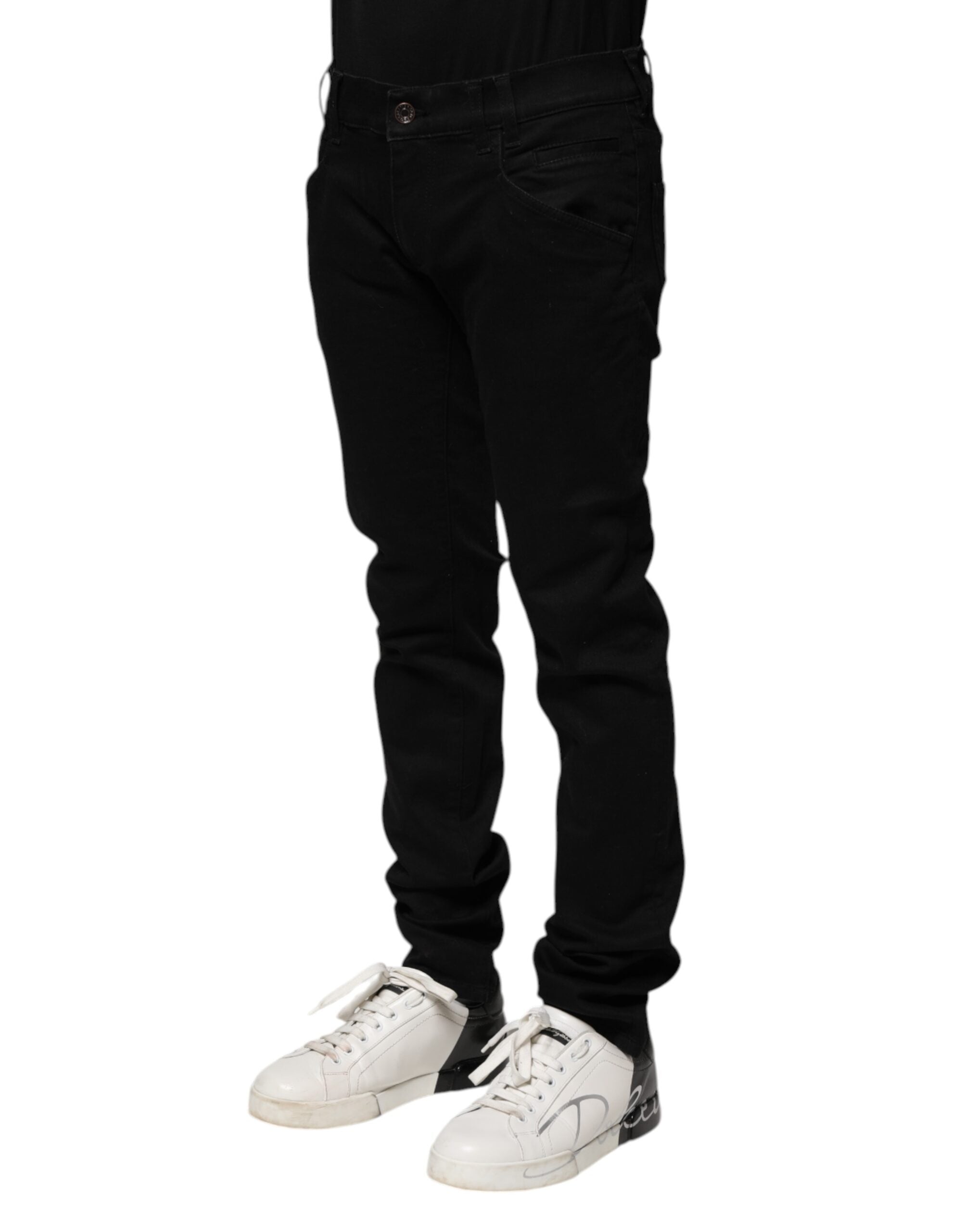 Dolce & Gabbana Black Cotton Skinny Men Denim Jeans Dolce & Gabbana