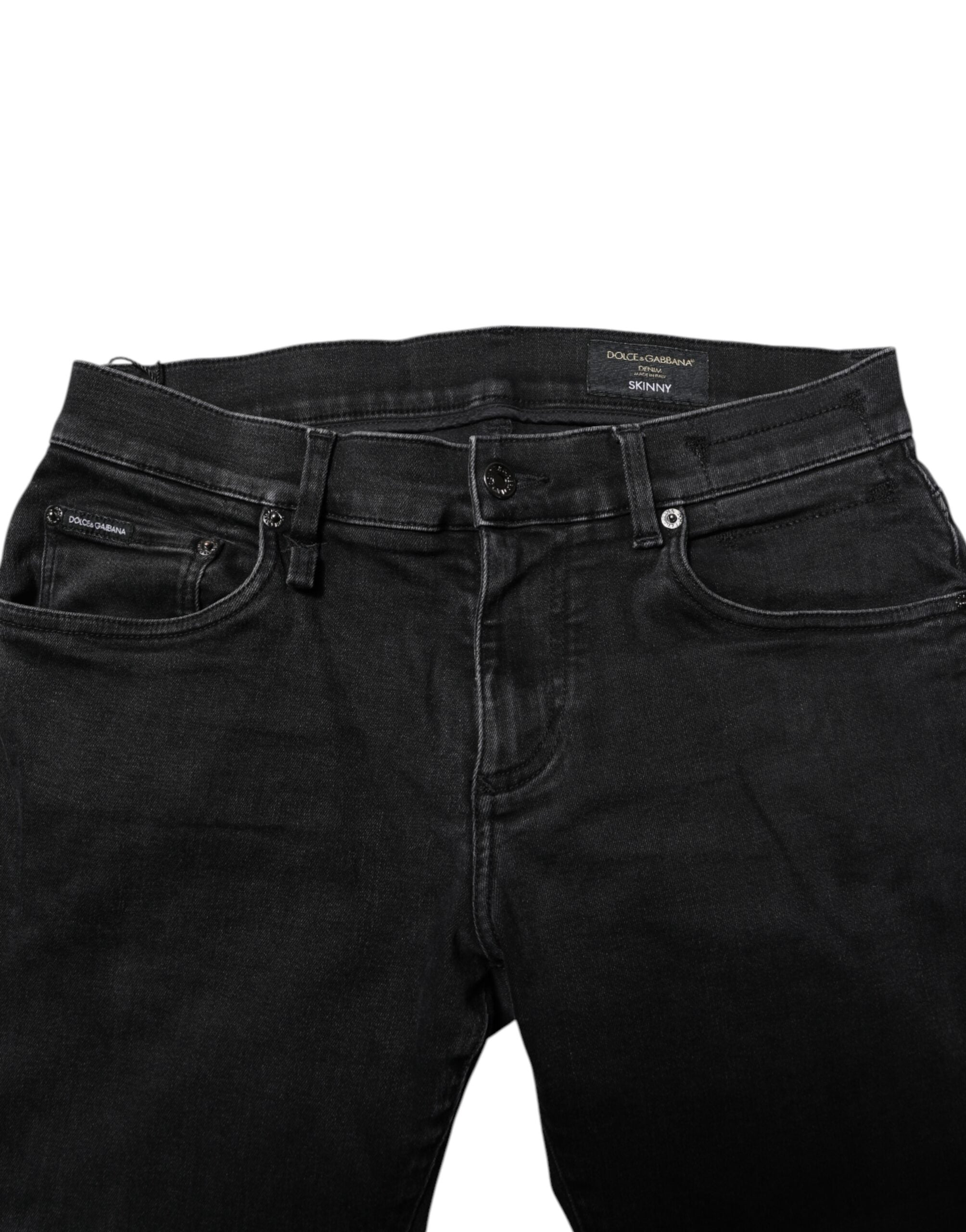 Dolce & Gabbana Black Cotton Skinny Men Denim Jeans Dolce & Gabbana