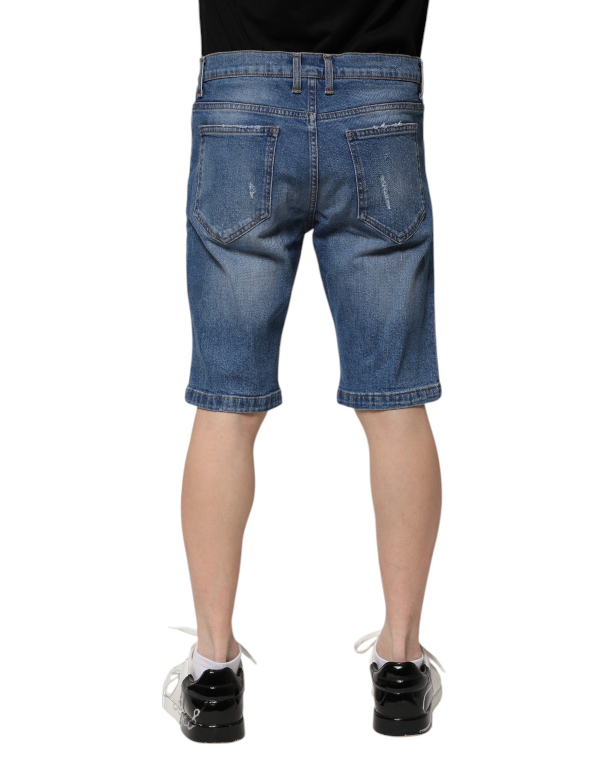 Dolce & Gabbana Blue Cotton Stretch Men Denim Bermuda Shorts Dolce & Gabbana