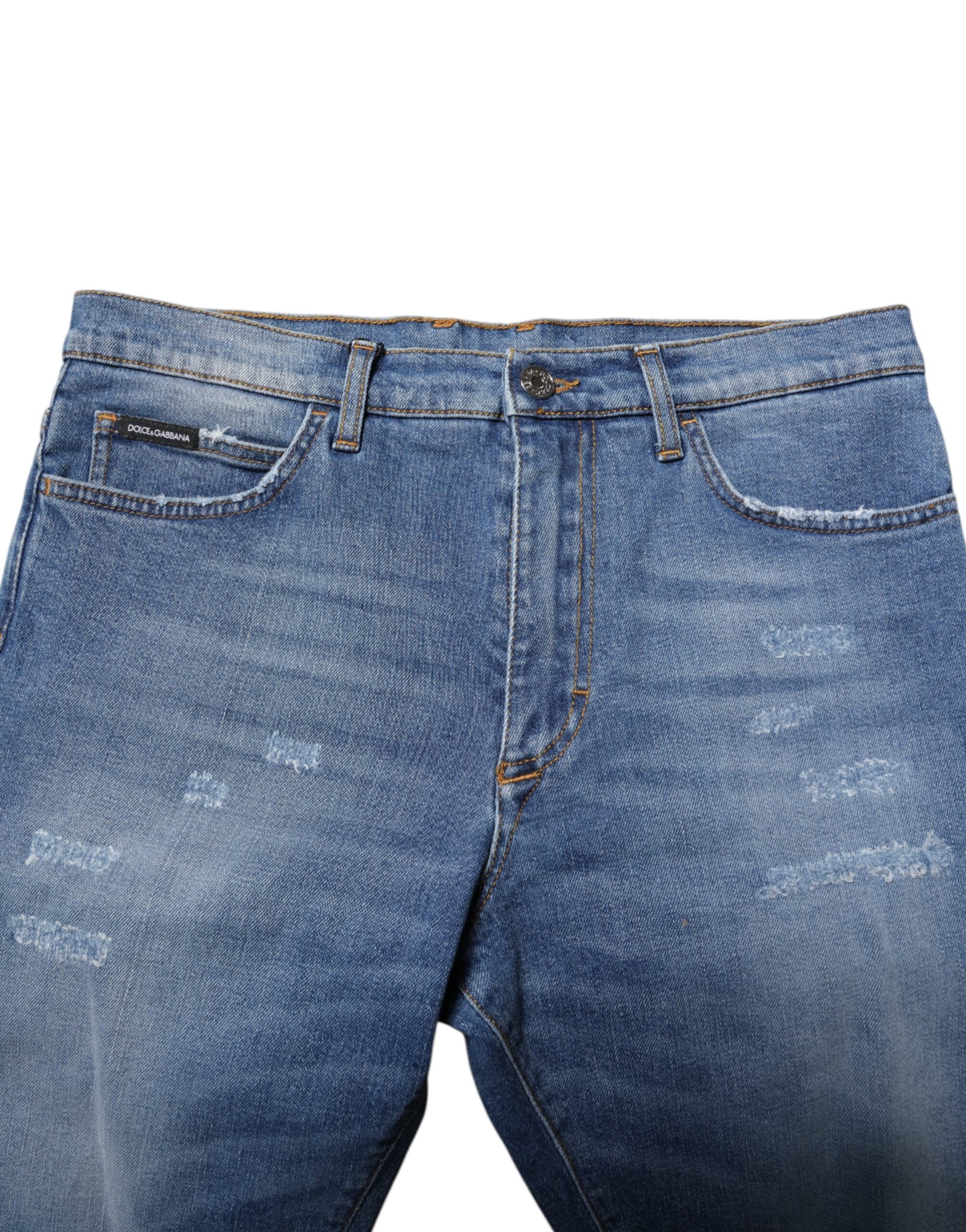 Dolce & Gabbana Blue Cotton Stretch Men Denim Bermuda Shorts Dolce & Gabbana