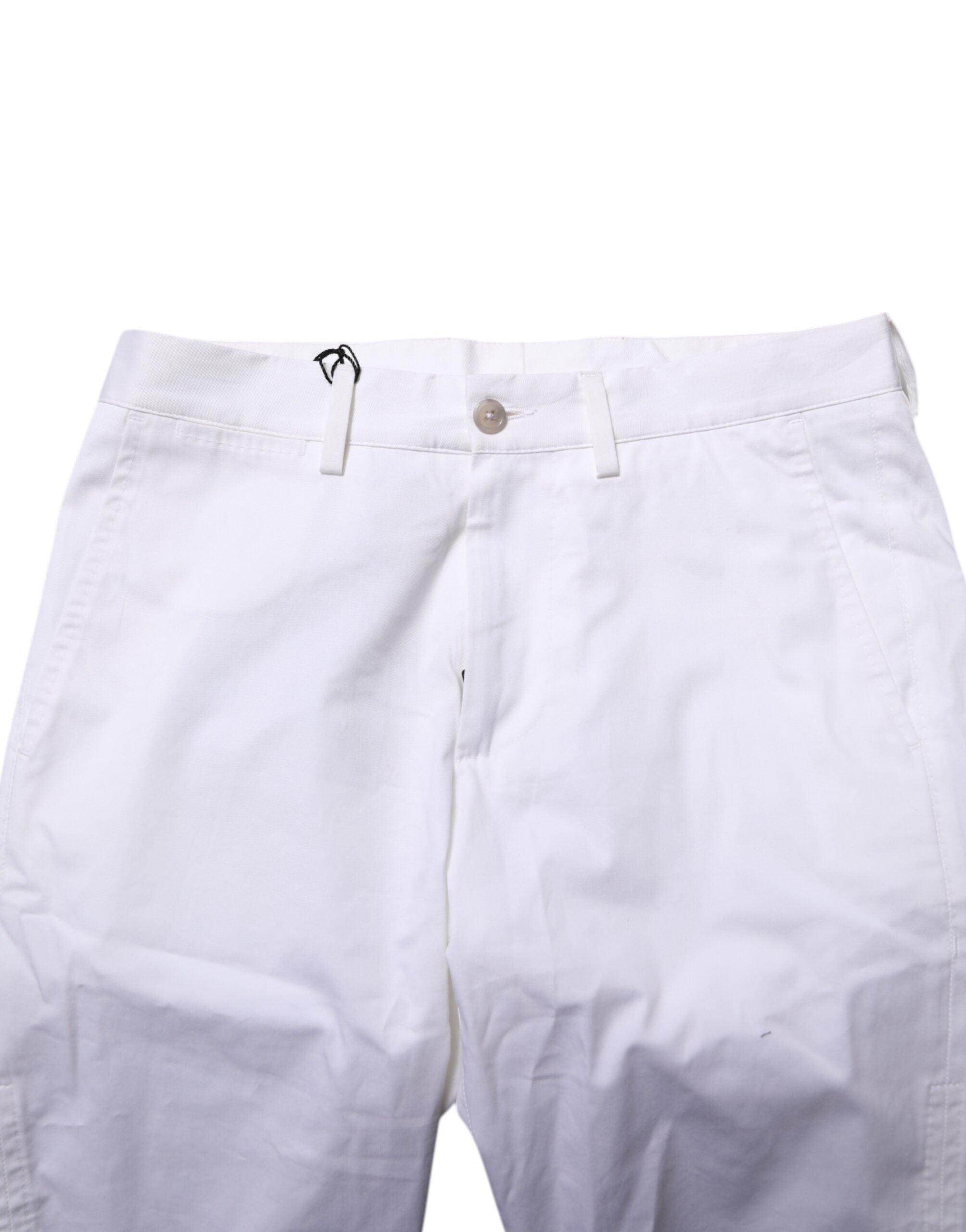 Dolce & Gabbana White Cotton Stretch Men Denim Bermuda Shorts Dolce & Gabbana
