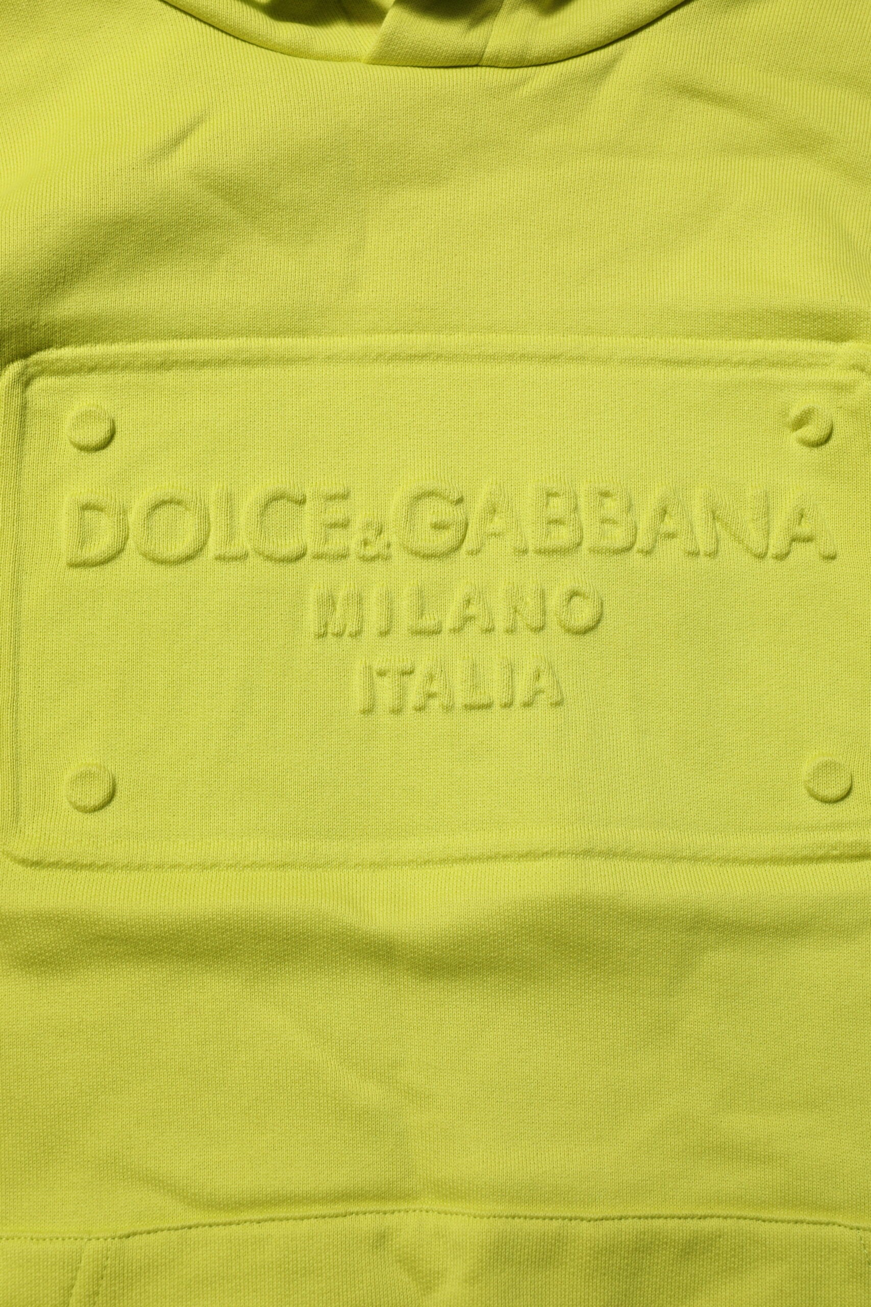 Dolce & Gabbana Green Cotton Hooded Logo Sweatshirt Sweater Dolce & Gabbana