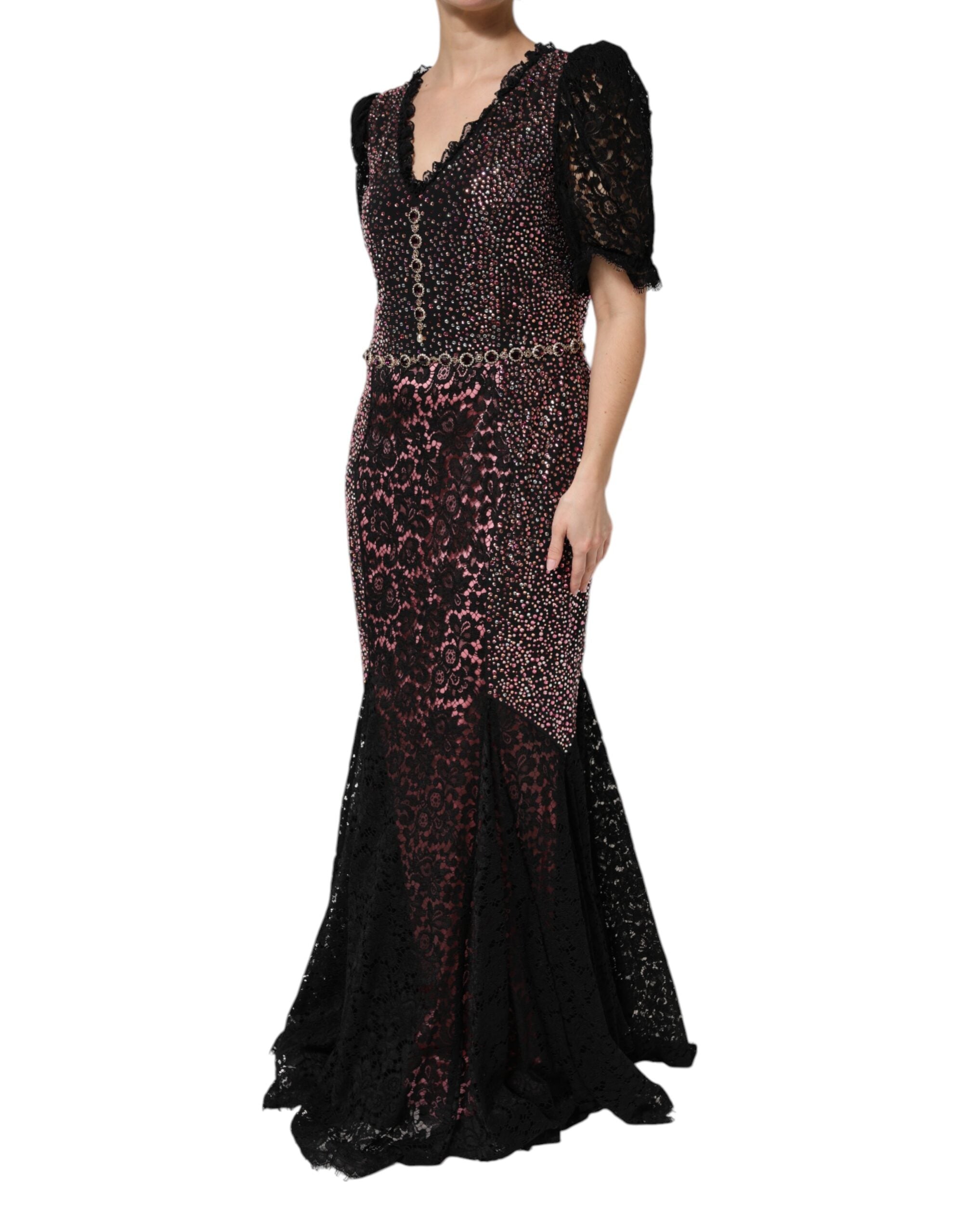 Dolce & Gabbana Multicolor Embellished Mermaid Gown Dress Dolce & Gabbana
