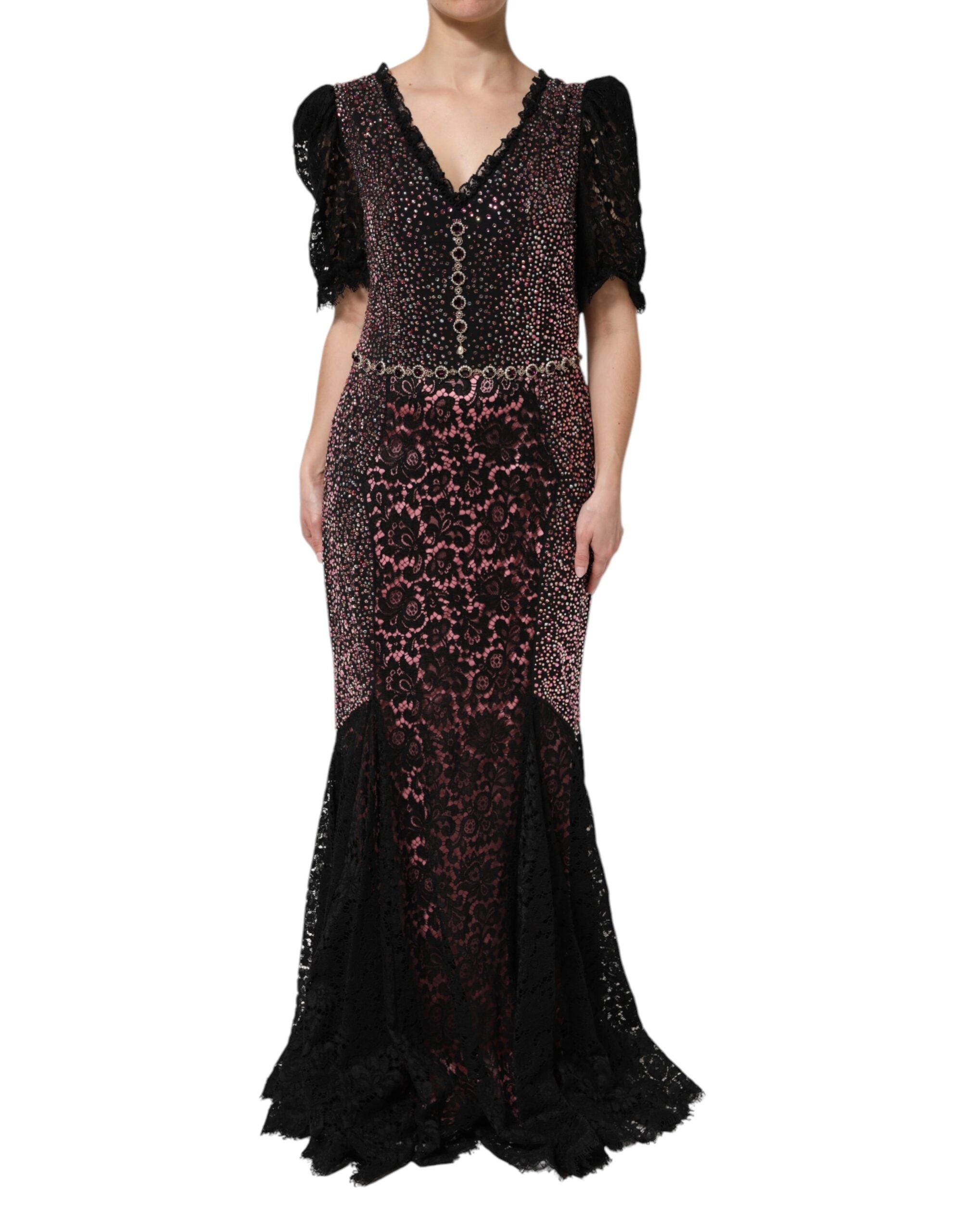 Dolce & Gabbana Multicolor Embellished Mermaid Gown Dress Dolce & Gabbana