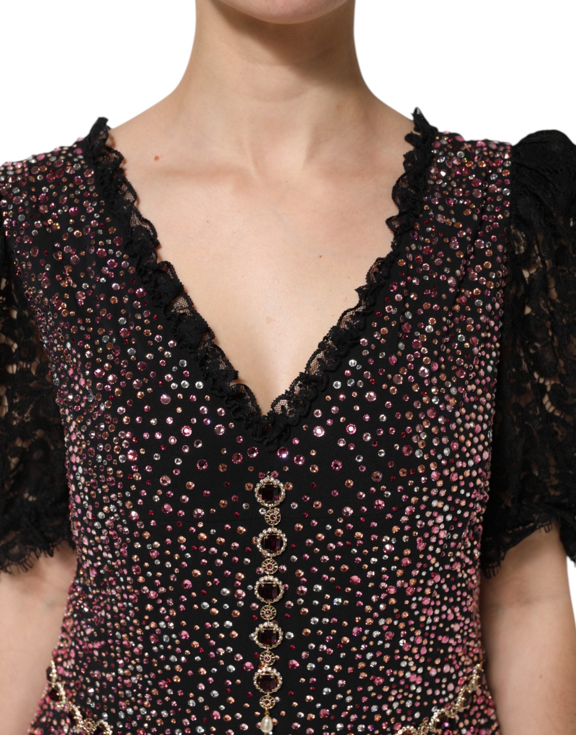 Dolce & Gabbana Multicolor Embellished Mermaid Gown Dress Dolce & Gabbana