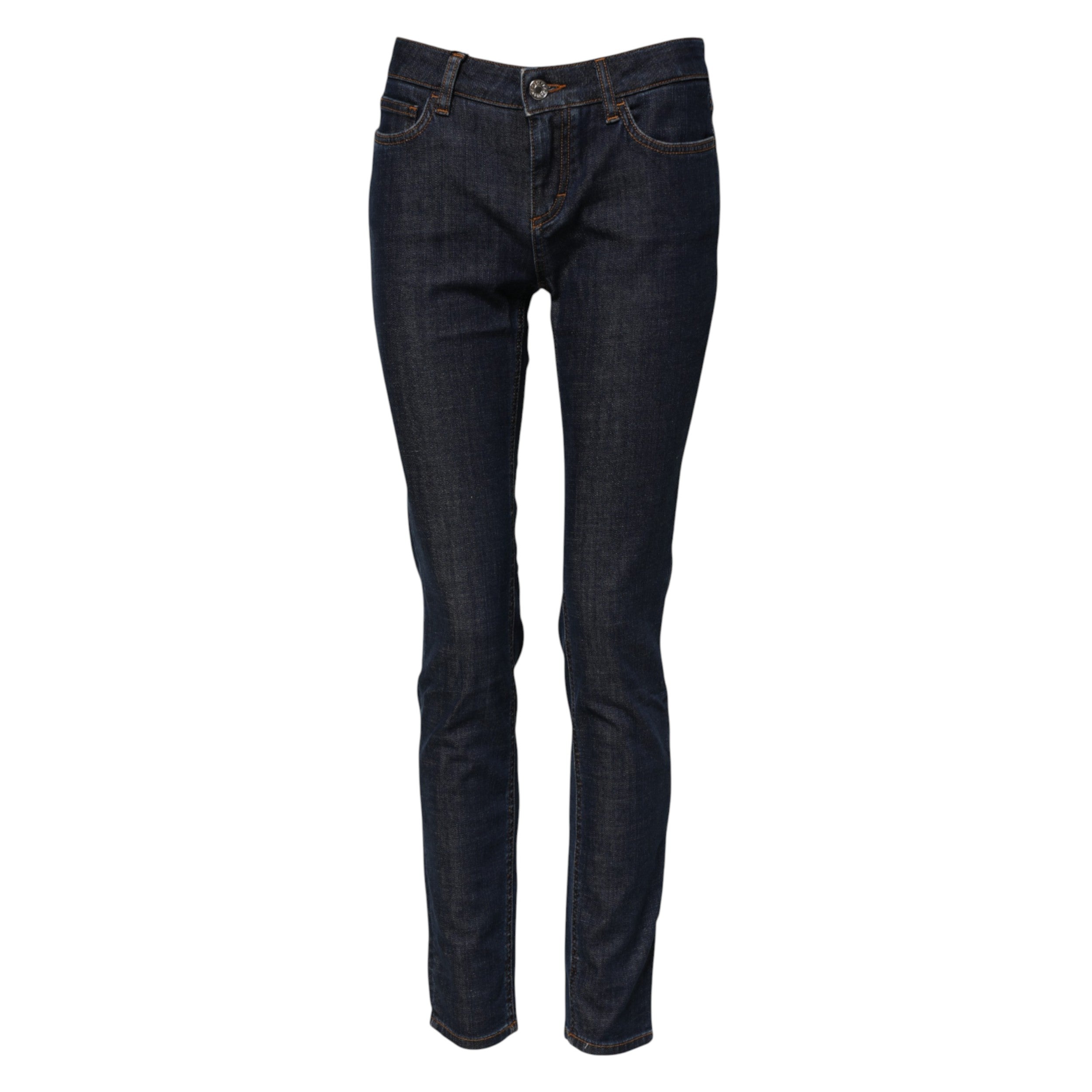 Dolce & Gabbana Blue Skinny Cotton Mid Waisted Denim Jeans Dolce & Gabbana