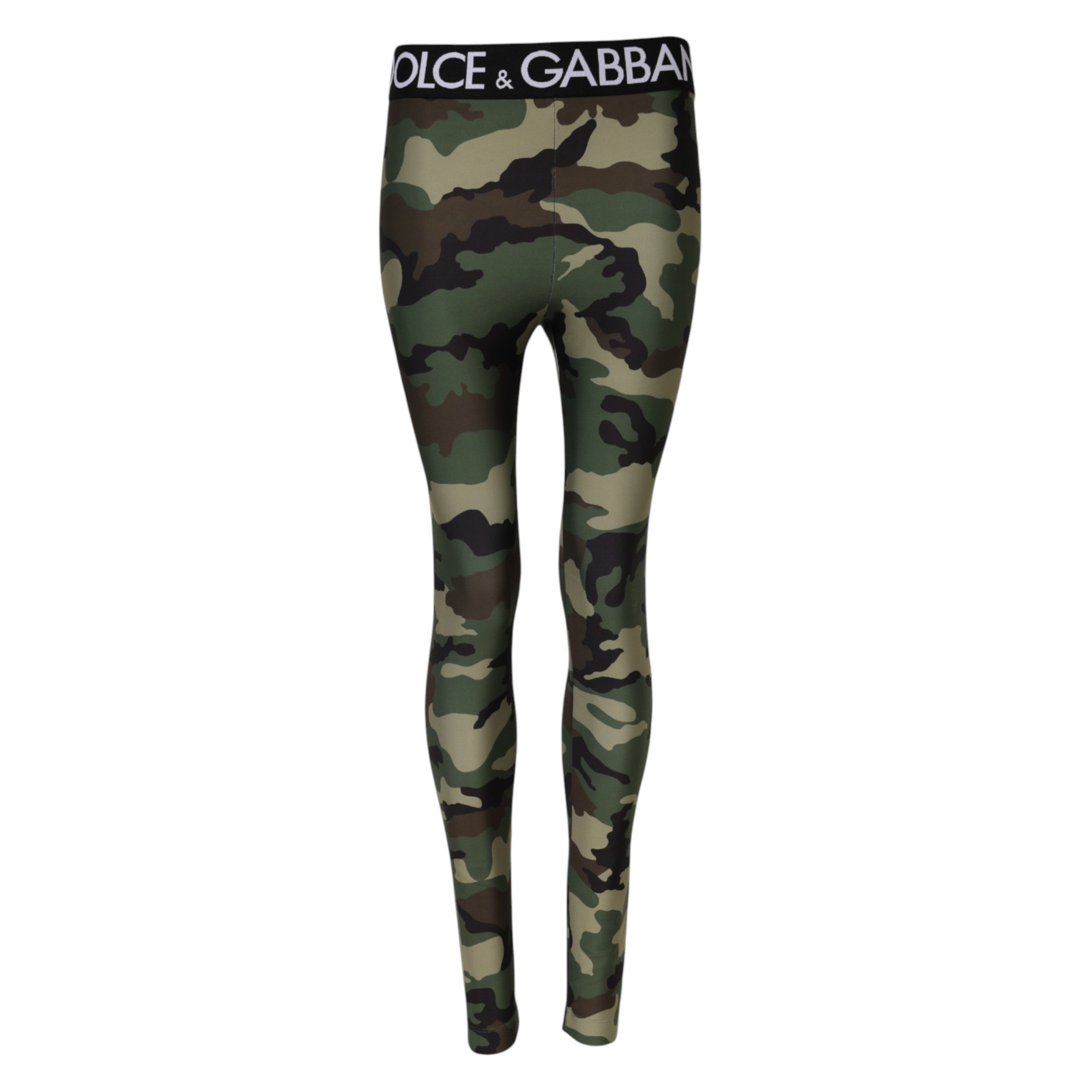 Dolce & Gabbana Multicolor Camouflage DG Waist Leggings Pants Dolce & Gabbana