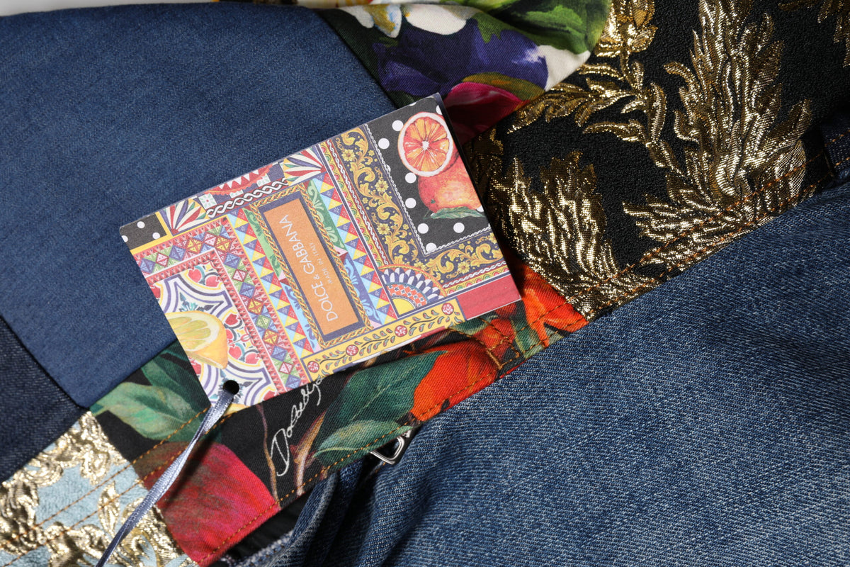 Dolce & Gabbana Blue AMBER Patchwork High Waist Denim Jeans