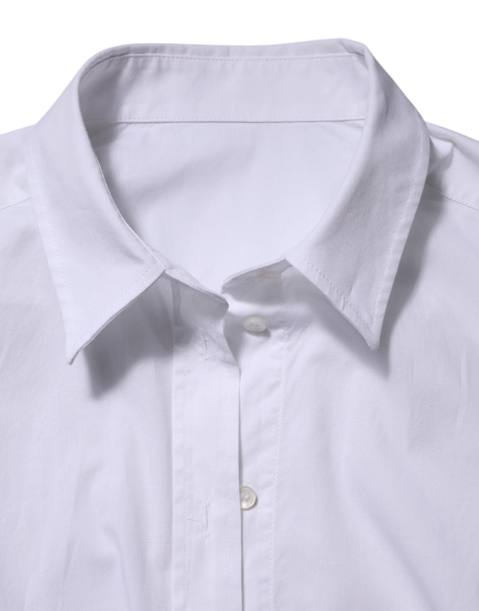 Dolce & Gabbana White Cotton Long Sleeves Collared Top Shirt Dolce & Gabbana