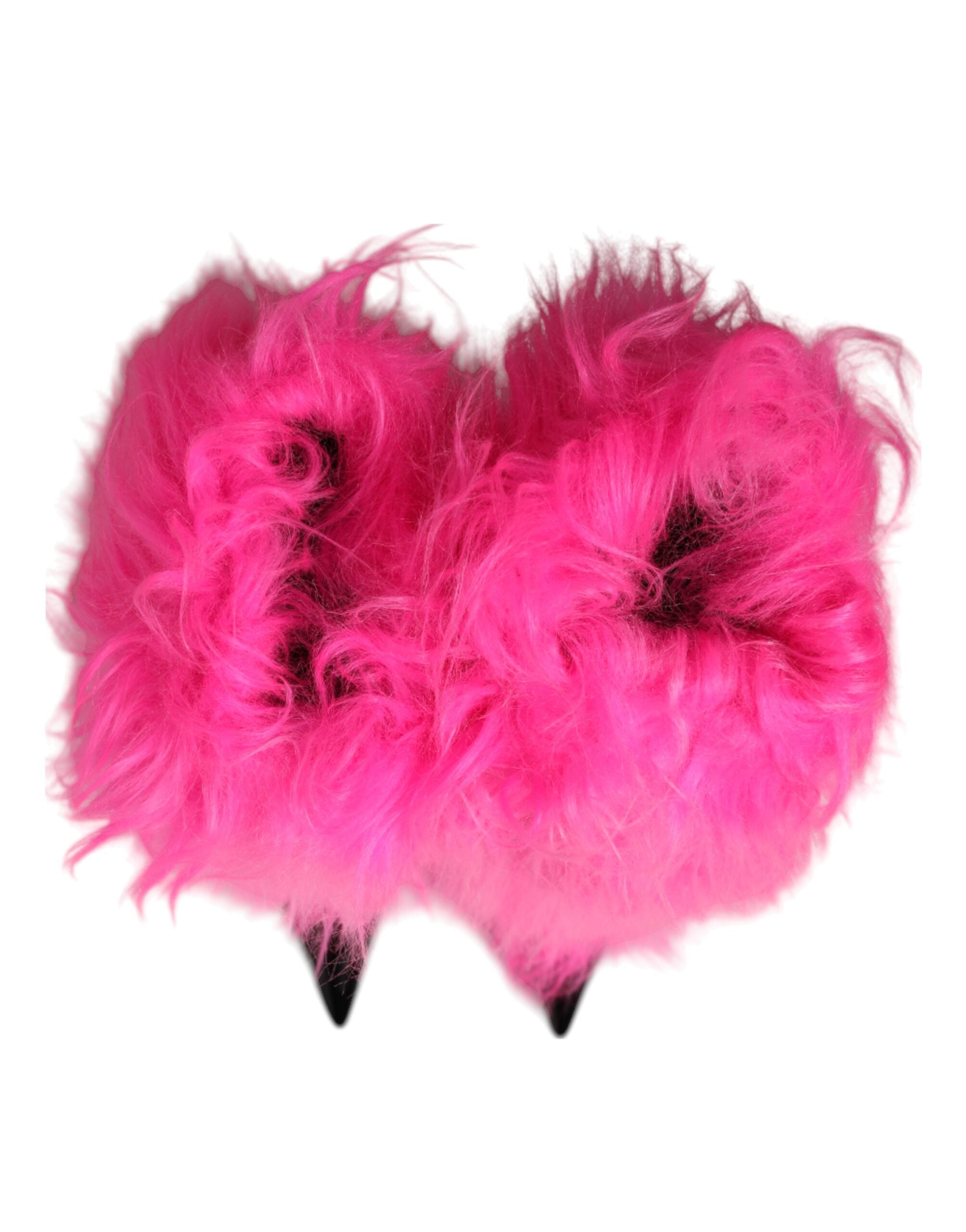 Dolce & Gabbana Pink Faux Fur Leather High Heels Boots Shoes Dolce & Gabbana