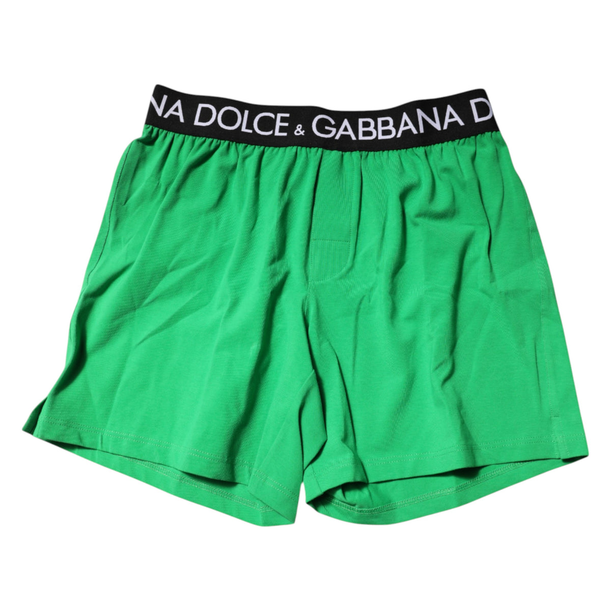 Dolce & Gabbana Green Cotton Regular Boxer Shorts Underwear