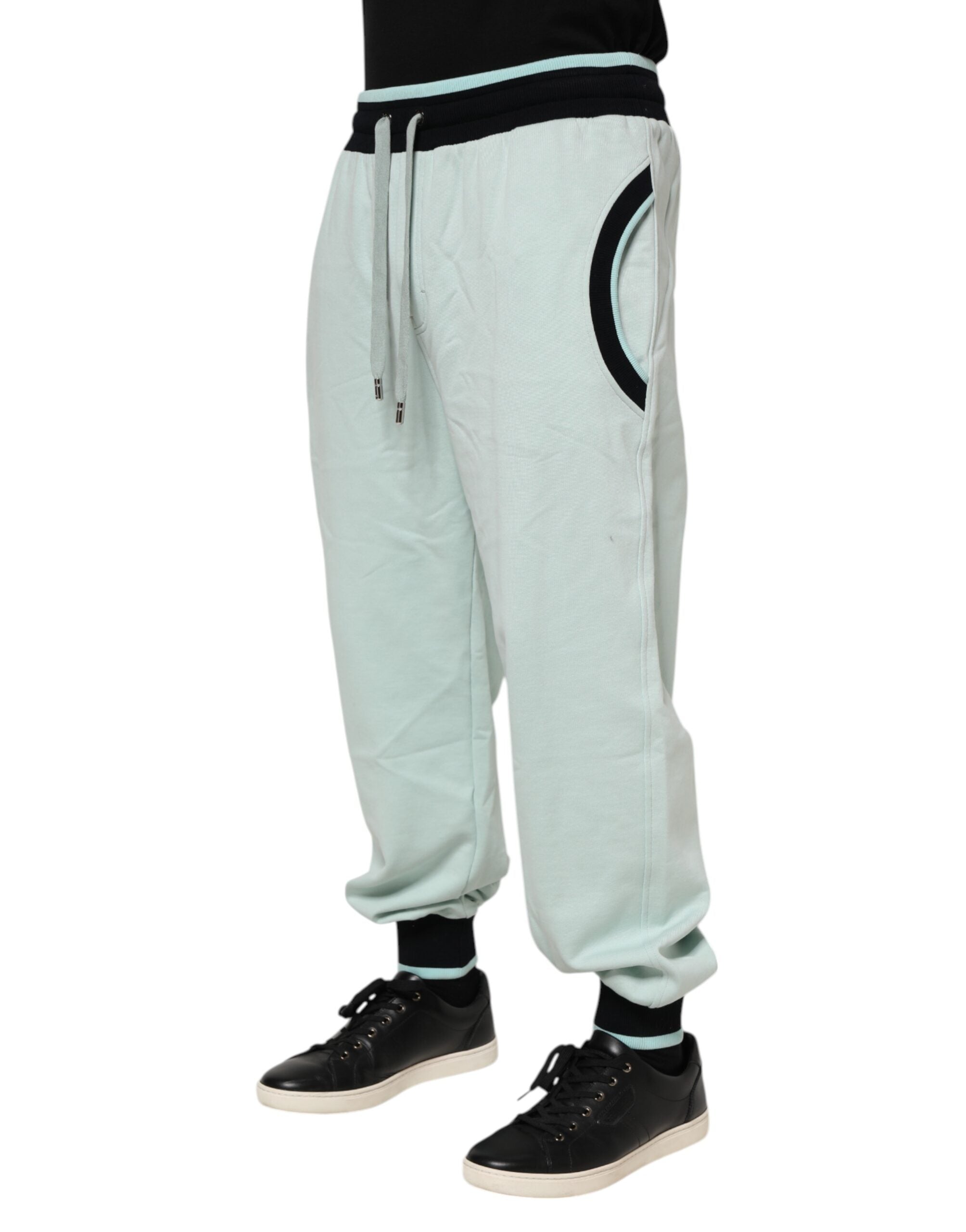 Dolce & Gabbana Light Green Cotton Men Jogger Sweatpants Pants Dolce & Gabbana