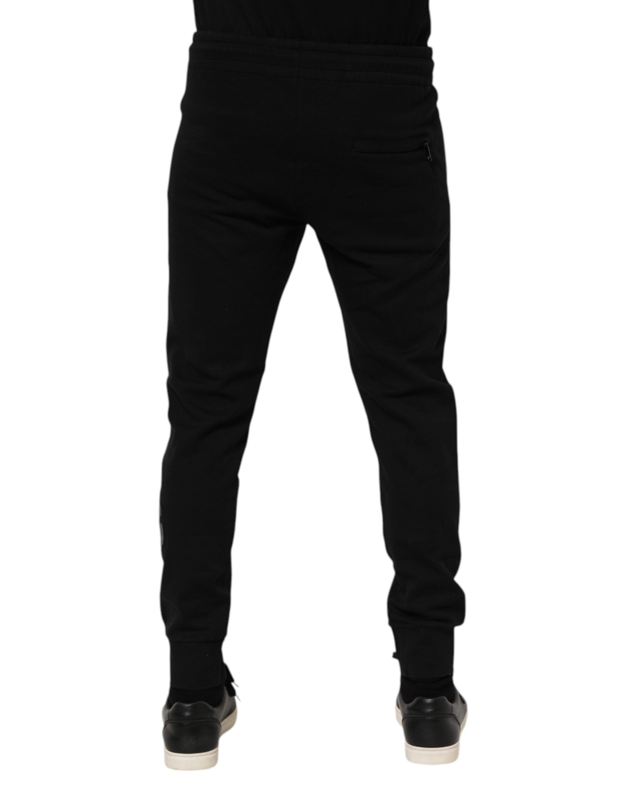 Dolce & Gabbana Black Cotton Men Jogger Sweatpants Pants Dolce & Gabbana