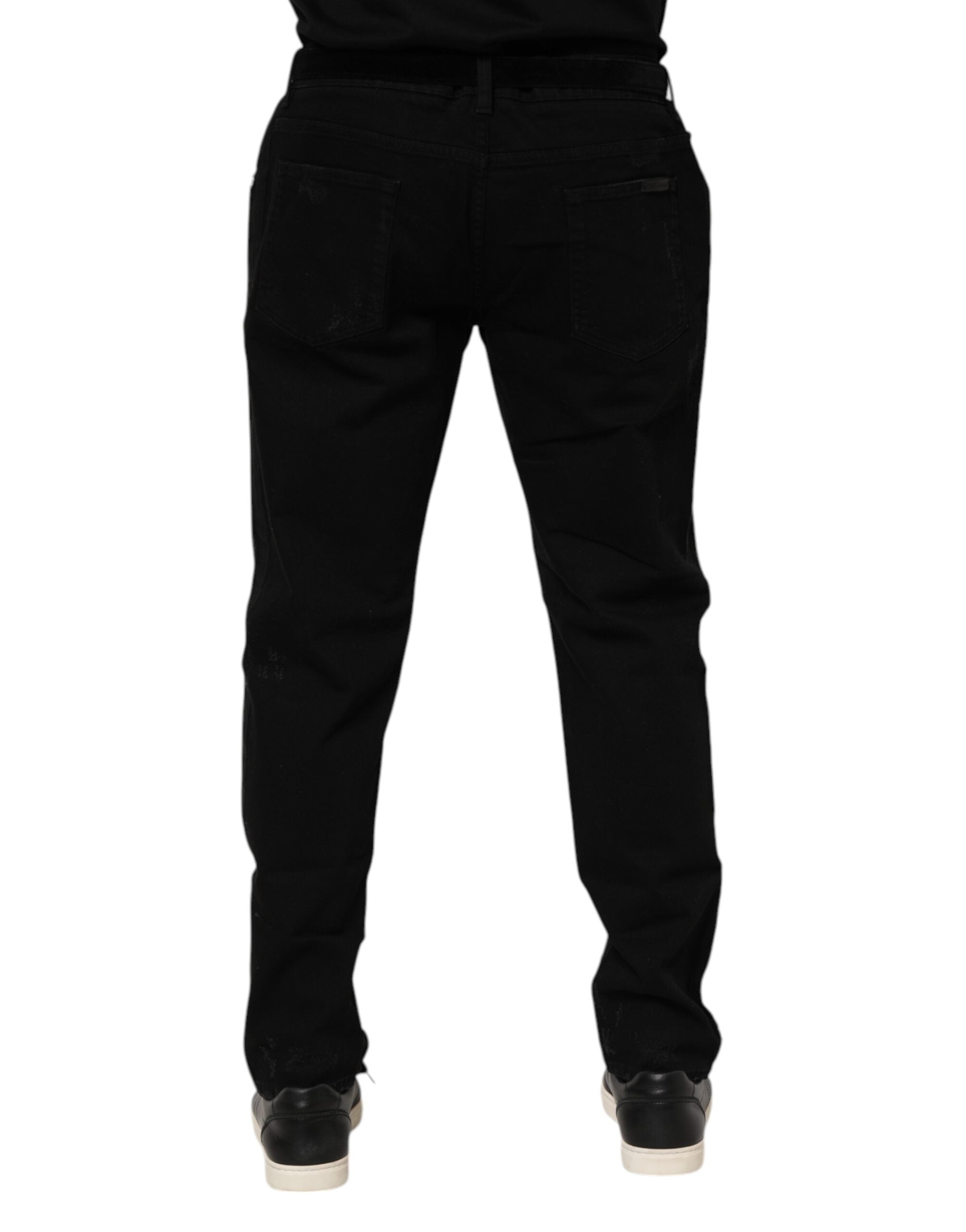 Dolce & Gabbana Black Cotton Skinny Men Denim Jeans Dolce & Gabbana