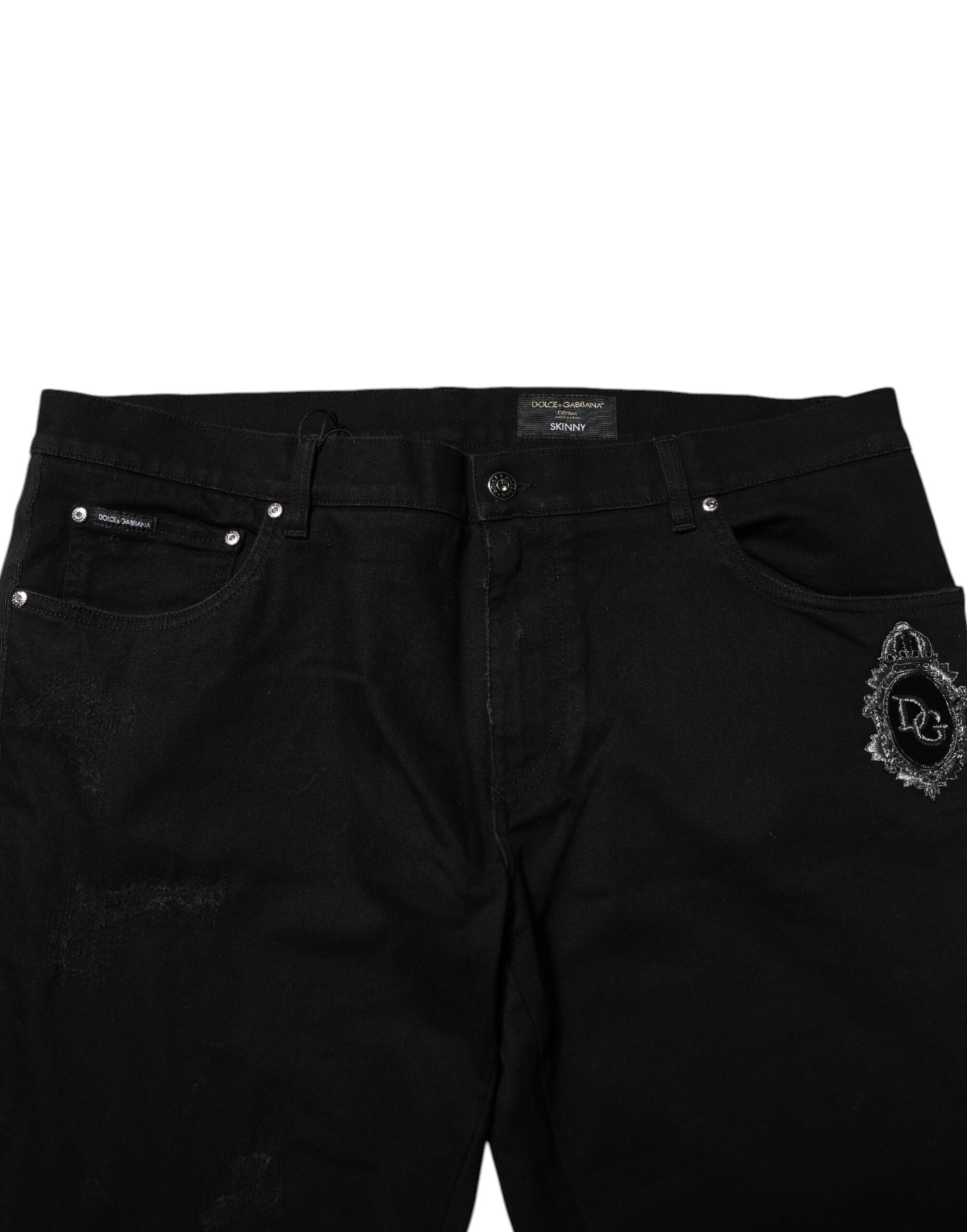 Dolce & Gabbana Black Cotton Skinny Men Denim Jeans Dolce & Gabbana
