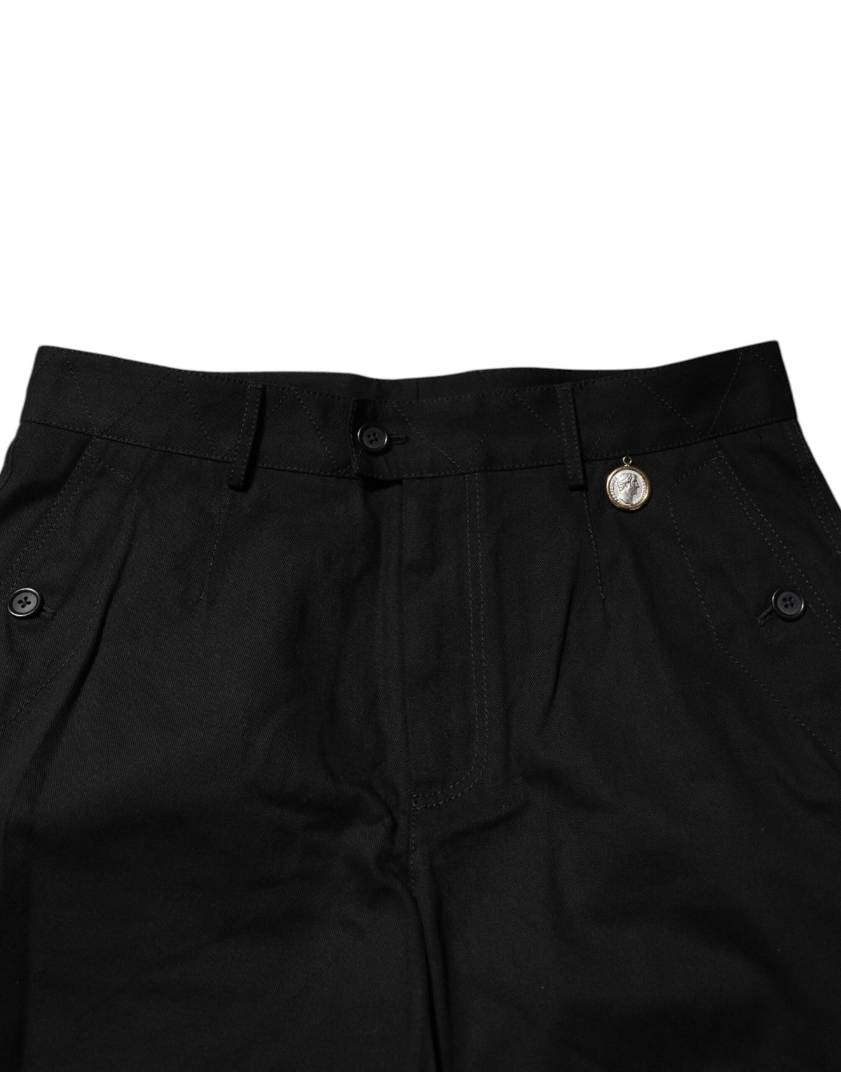 Dolce & Gabbana Black Cotton Knee Length Men Bermuda Shorts