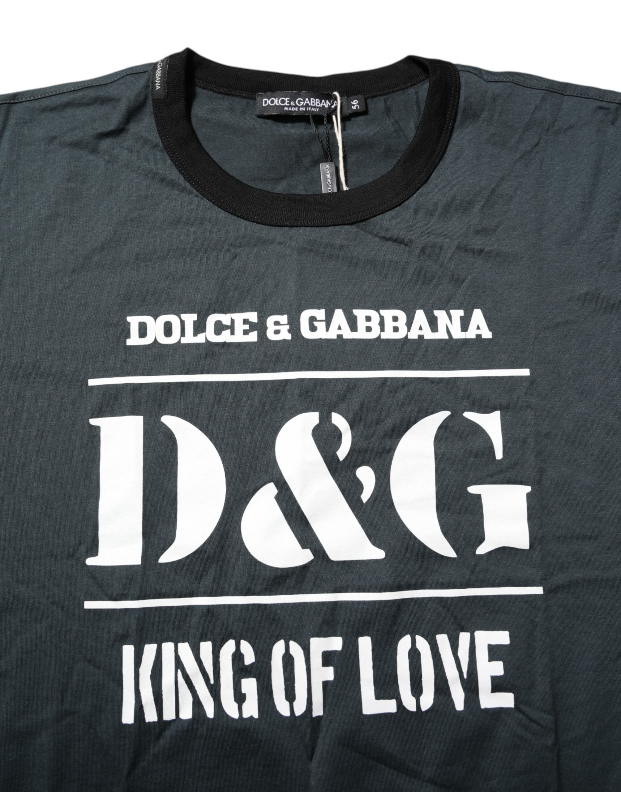 Dolce & Gabbana Black Cotton Printed Short Sleeves T-shirt Dolce & Gabbana