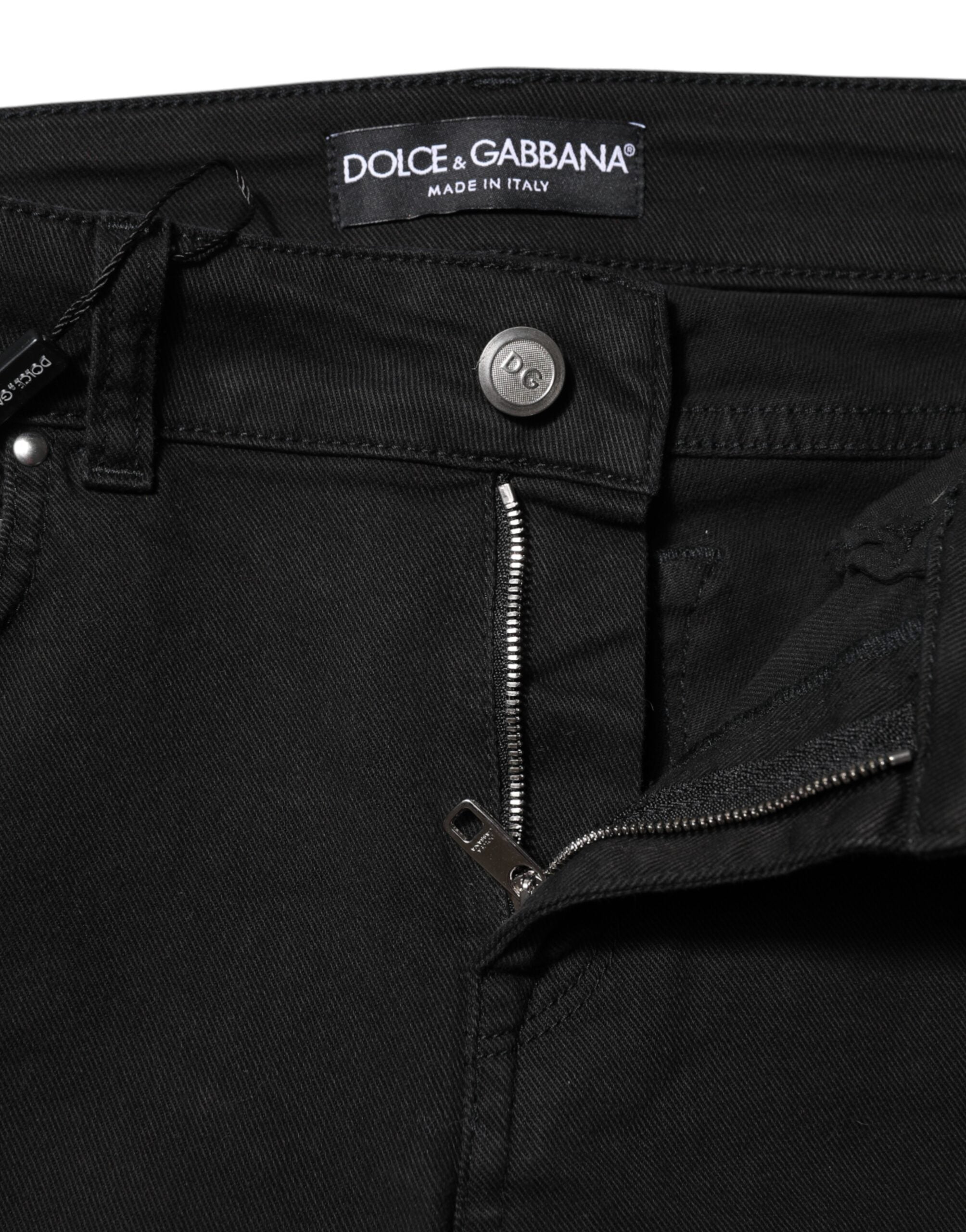 Dolce & Gabbana Black Cotton Stretch Slim Fit Denim Jeans Dolce & Gabbana