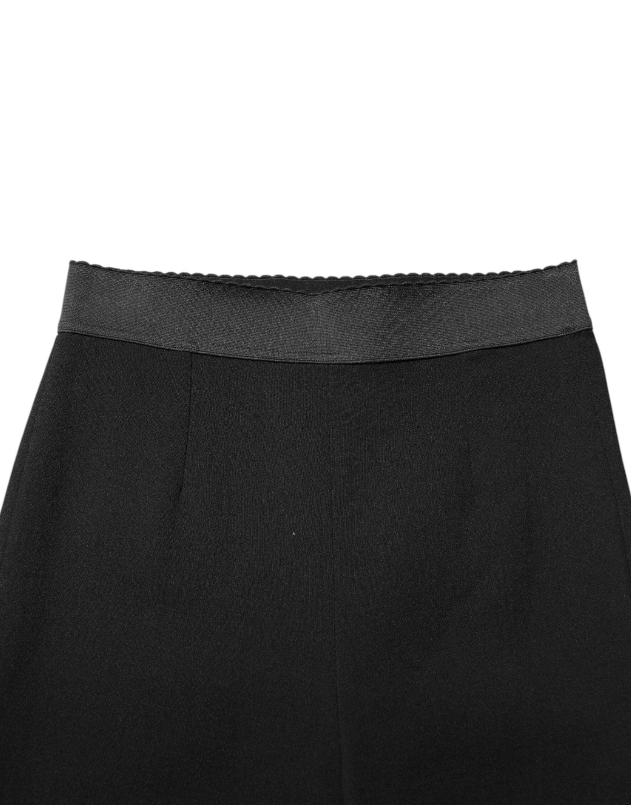 Dolce & Gabbana Black Wool Leggings Stretch Pants Dolce & Gabbana